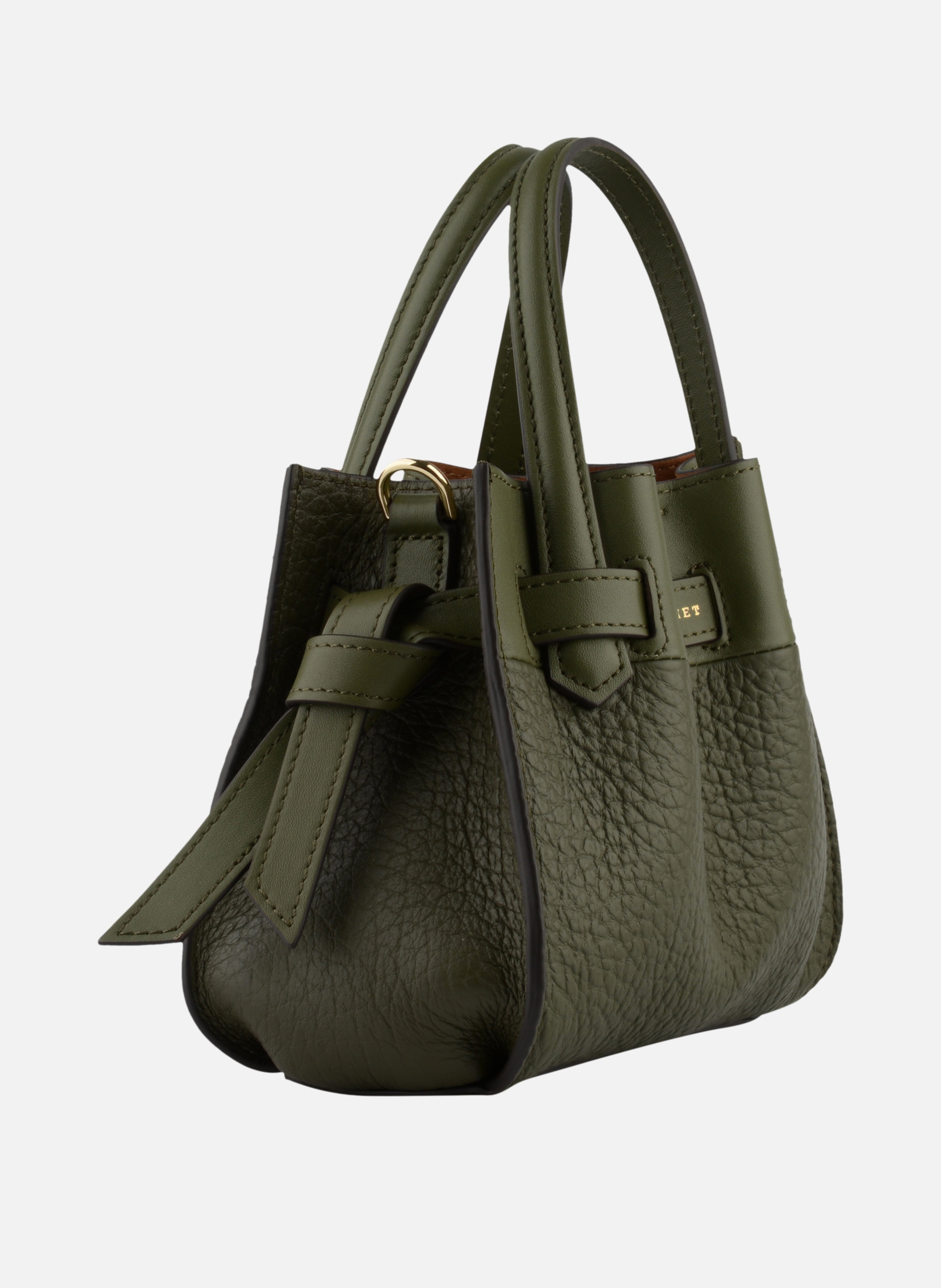 Blossom | sac à main nano en cuir de vachette POURCHET Kaki