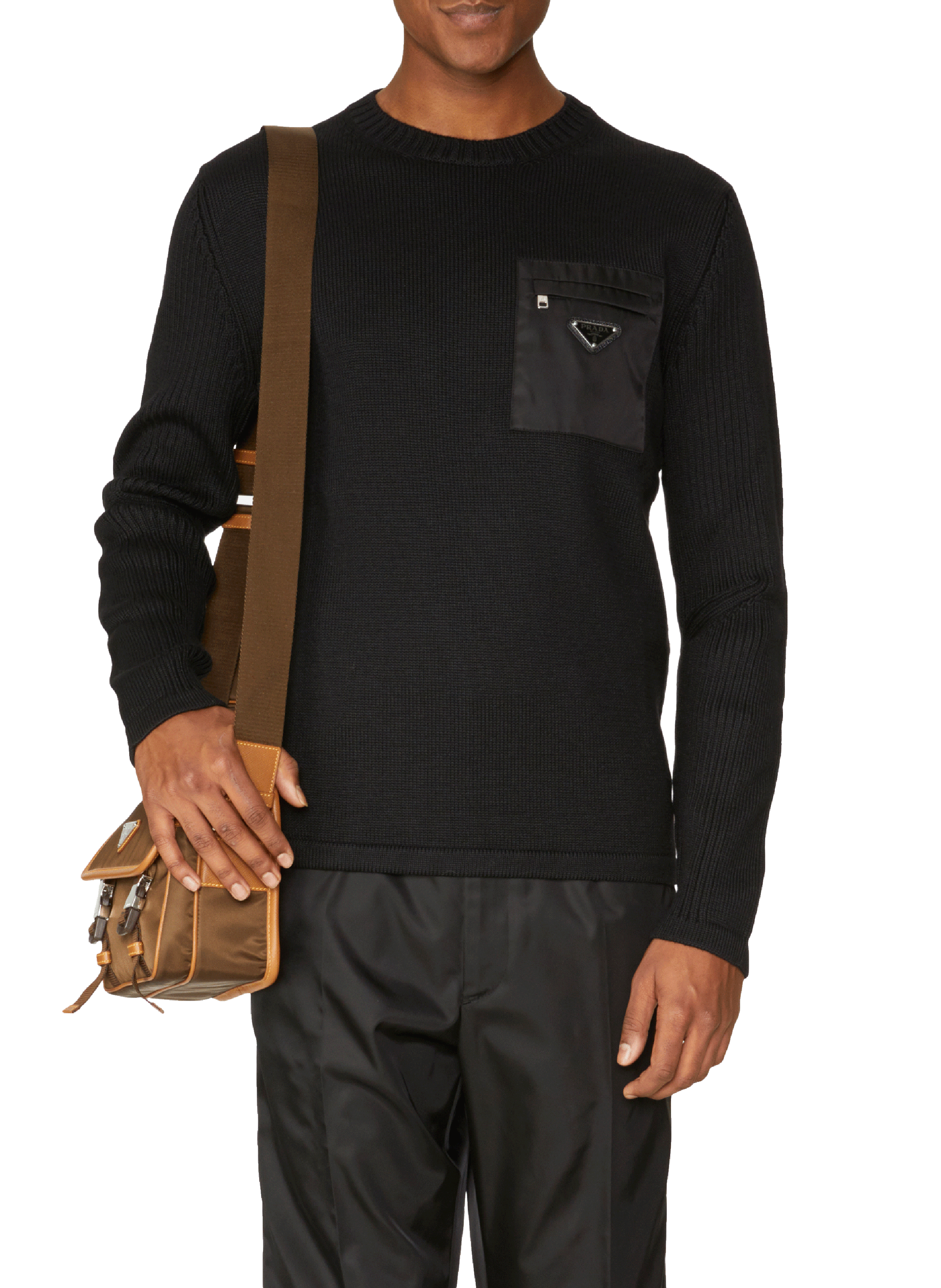 Pull en laine vierge PRADA Noir