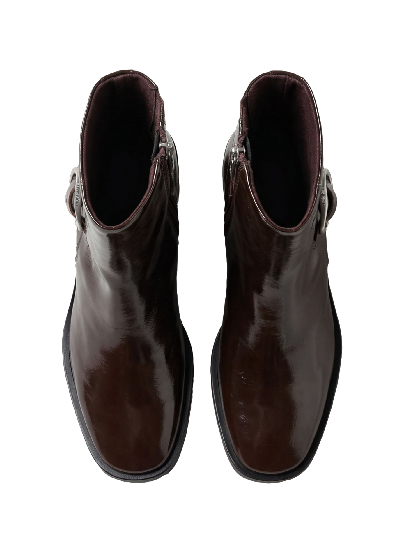 Stivaletti lucidi con dettaglio fibbia CALVIN KLEIN Rosso
