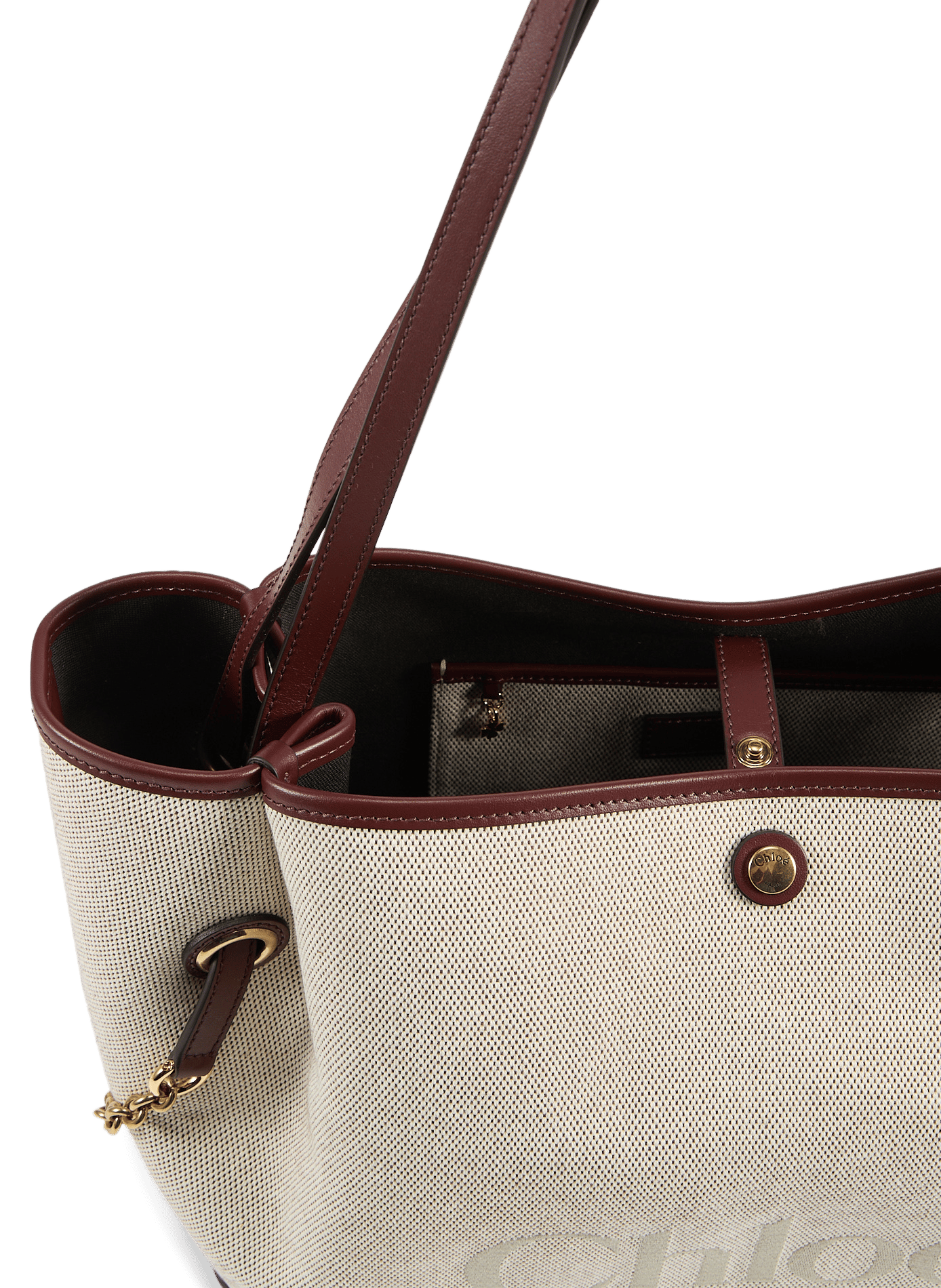 Sac Clover à détail chaine et logo brodé en cuir CHLOÉ Marron