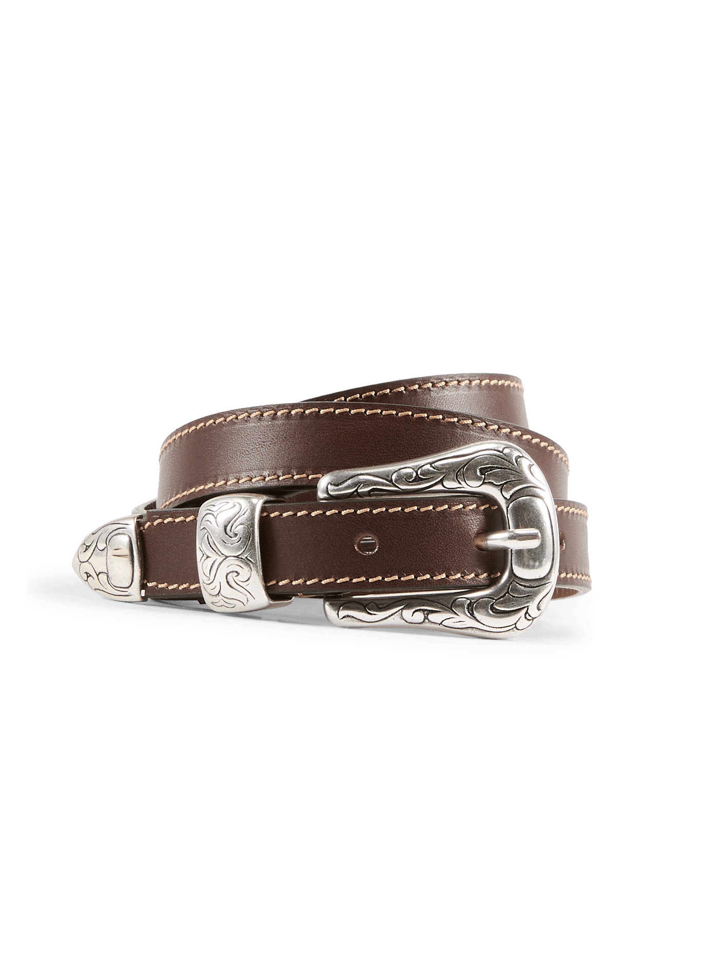 Leather Belt AU PRINTEMPS PARIS Brown