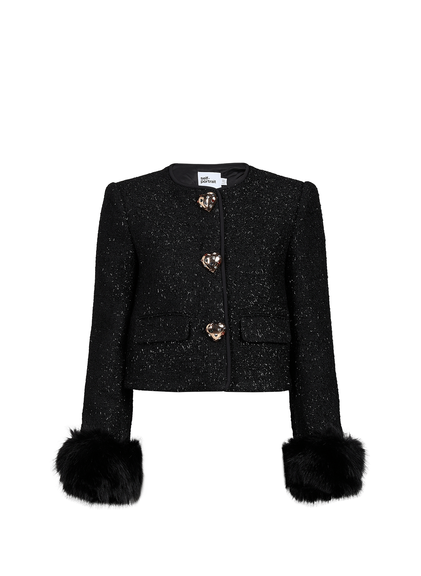 Short Oversized Jacket SELF PORTRAIT Black