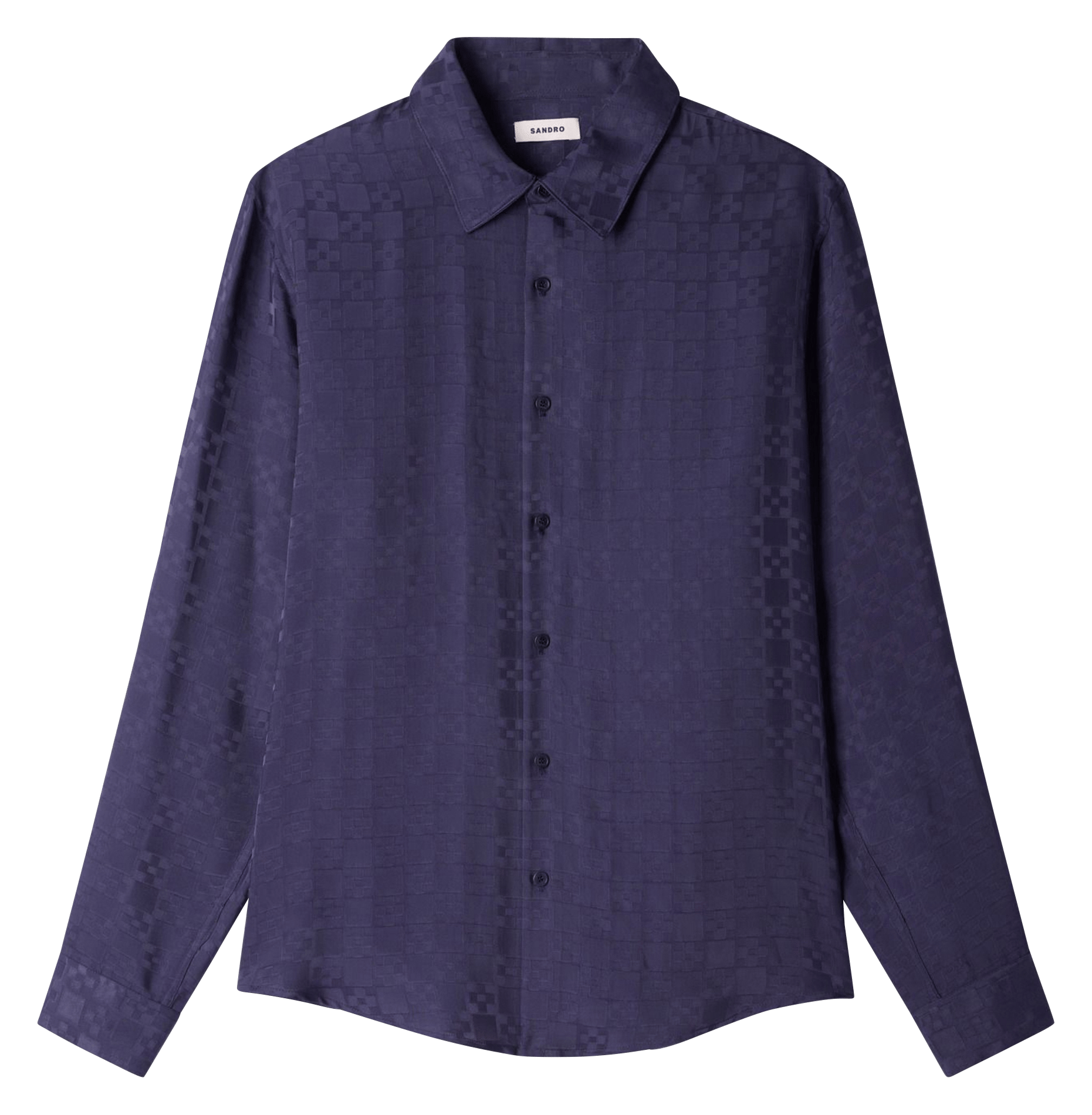 Chemise droite jacquard SANDRO Bleu