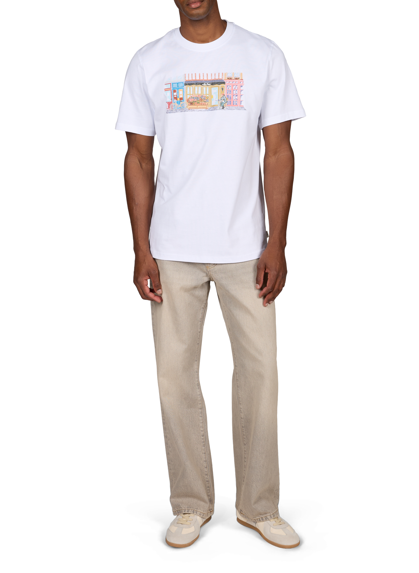 Bedrukt T-shirt van biologisch katoen LES DEUX Wit