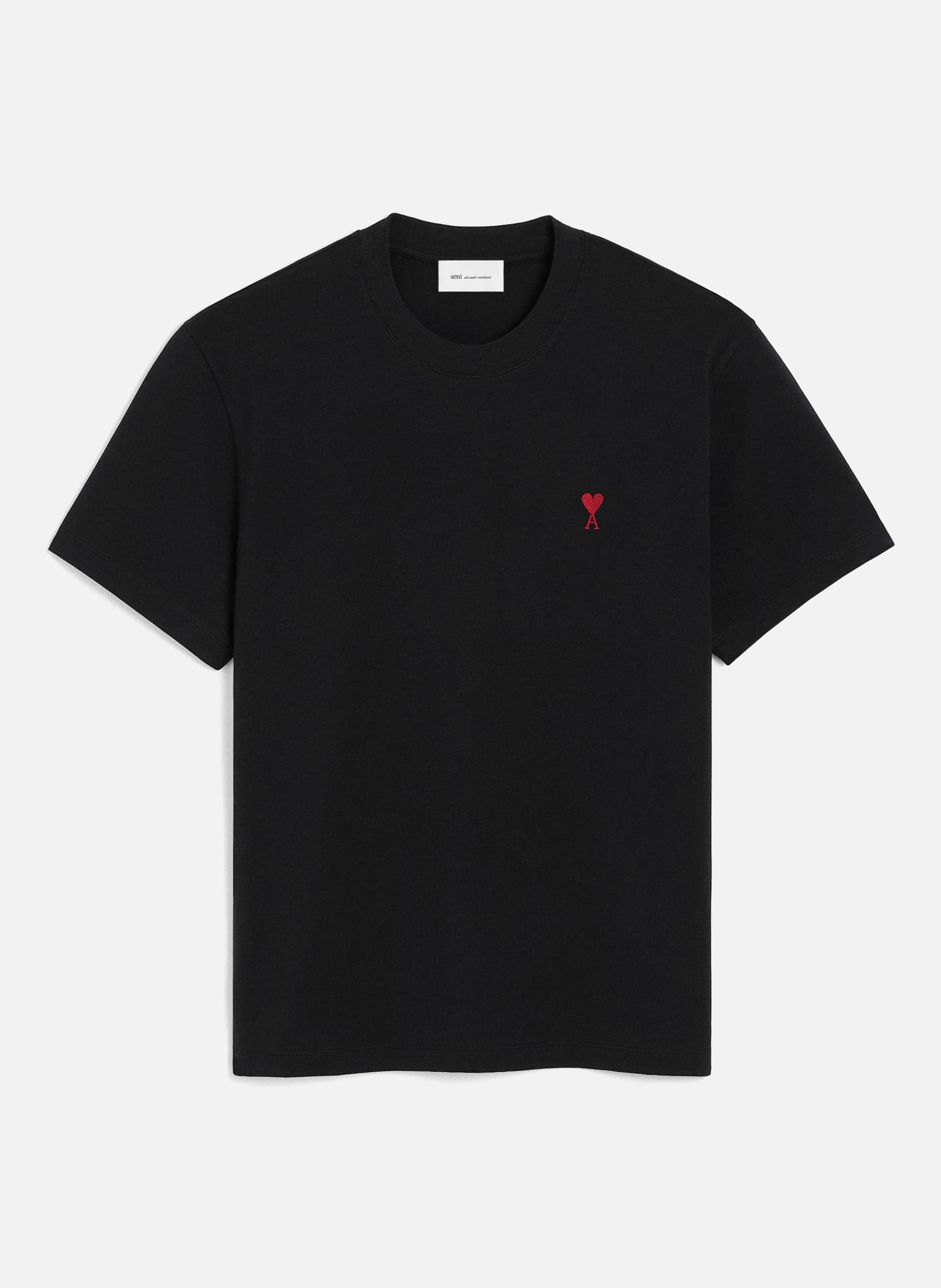 T-shirt ami de coeur rouge unisexe AMI PARIS Noir