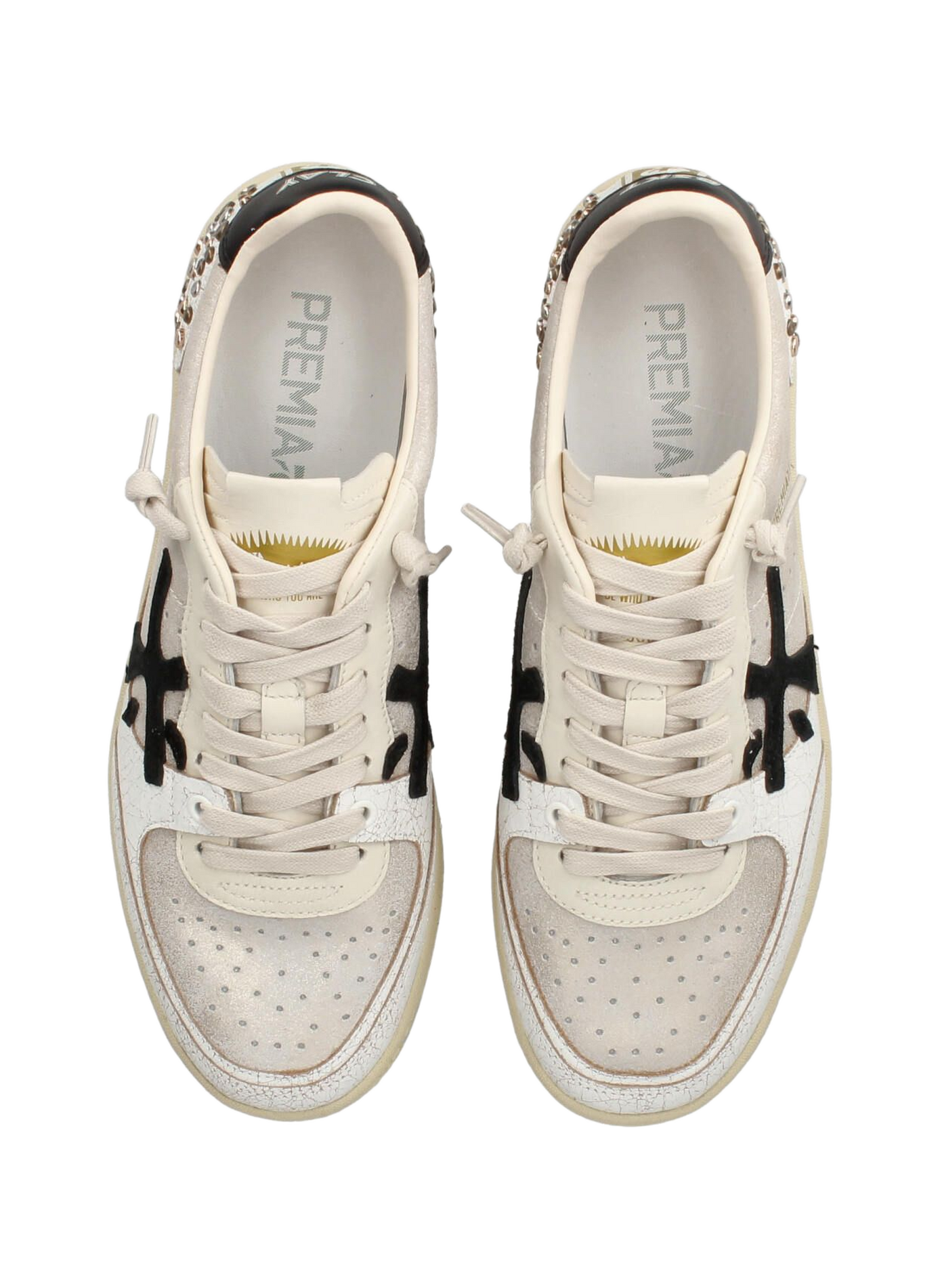 Baskets basses BSKT CLAYD à lacets en cuir mélangé PREMIATA Blanc