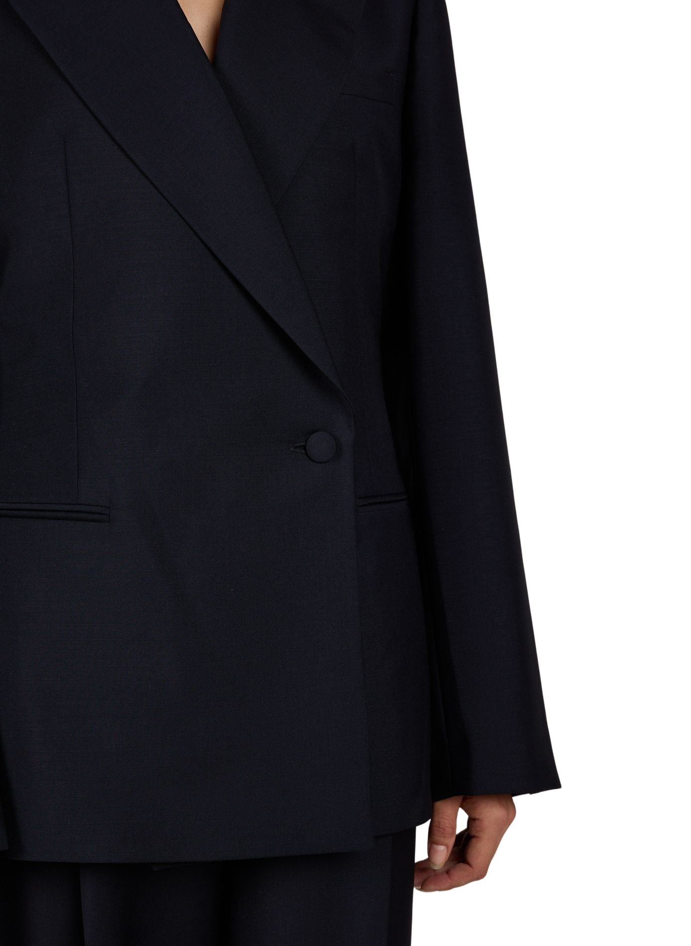 Hourglass-cut blazer in virgin wool and mohair ROHE FRAMES Blue