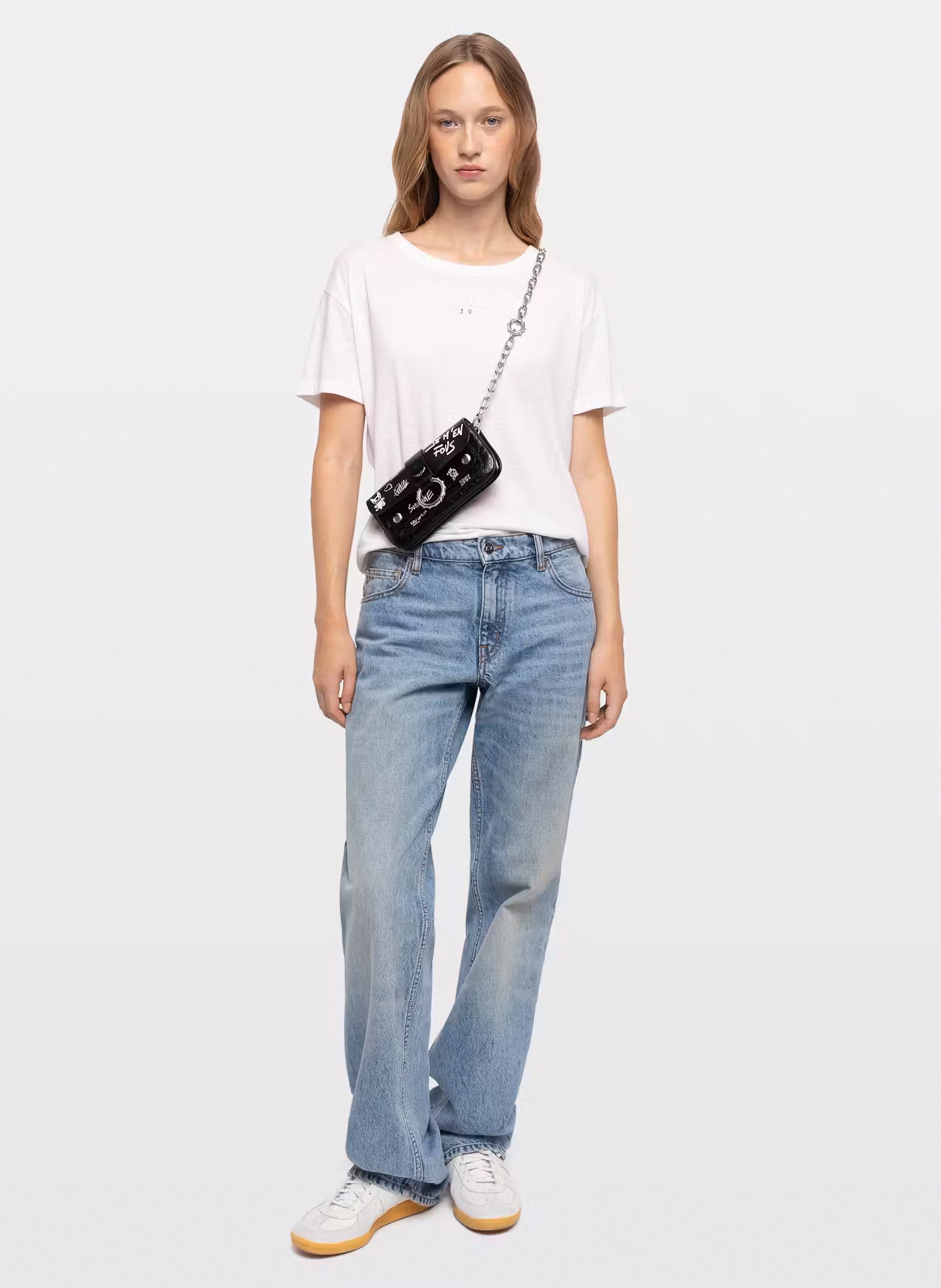 Schoudertas met bedrukt leer Kate wallet ZADIG&VOLTAIRE Zwart