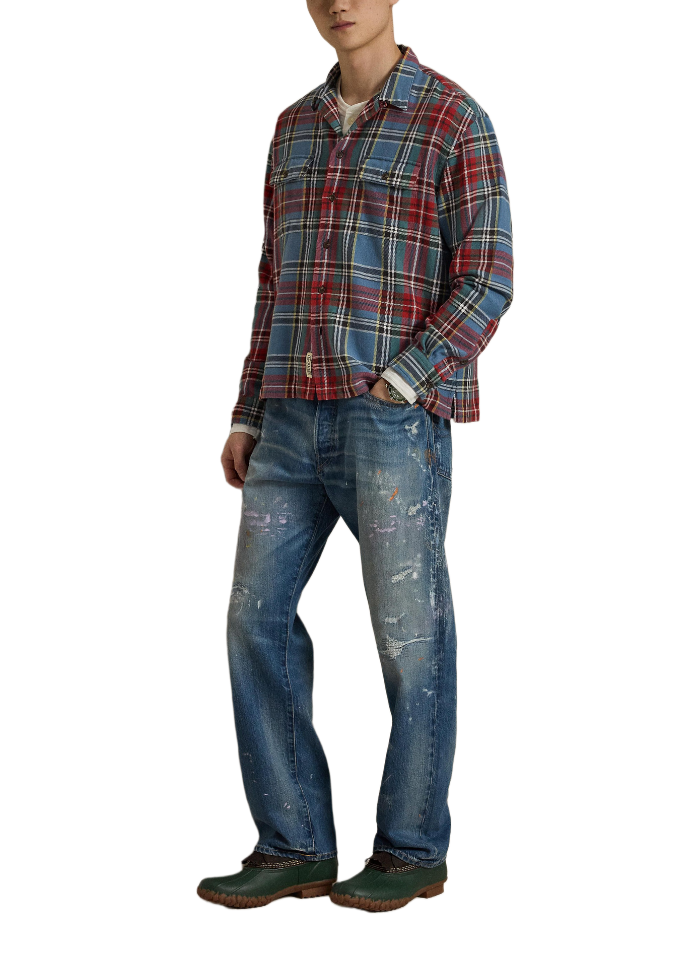 Chemise droite col classique à carreaux en coton POLO RALPH LAUREN Multicolore