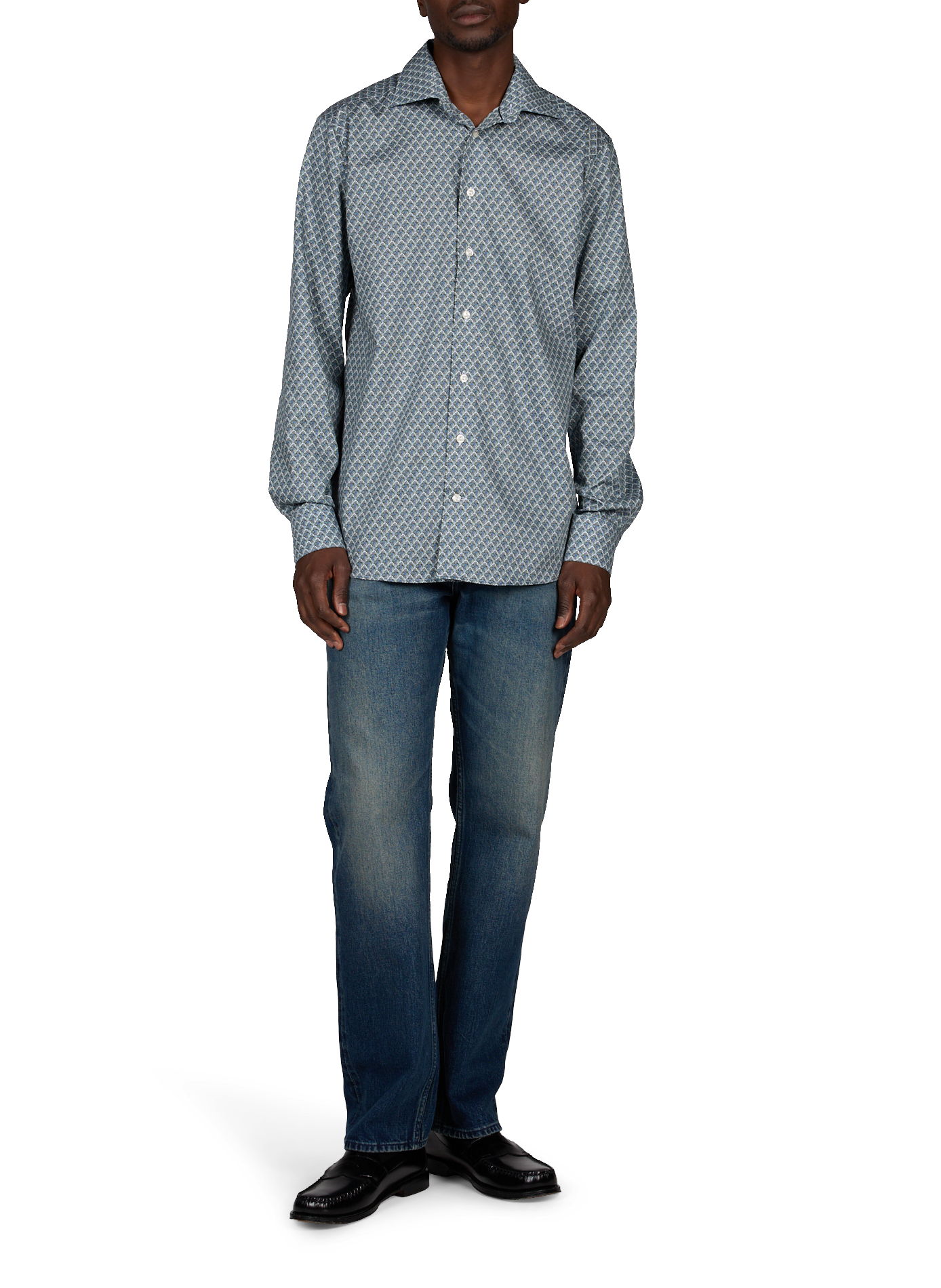 Patterned cotton shirt  ETON Green