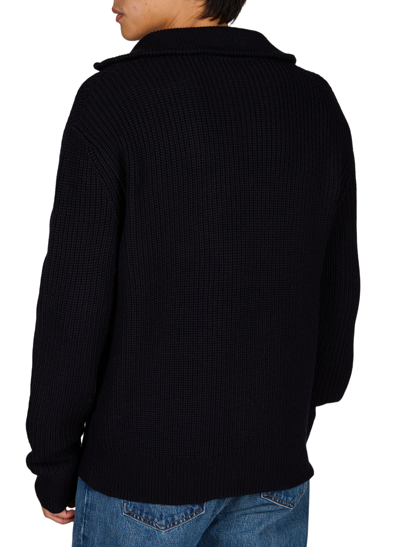 Wool ribbed turtleneck sweater. A.P.C. Blue