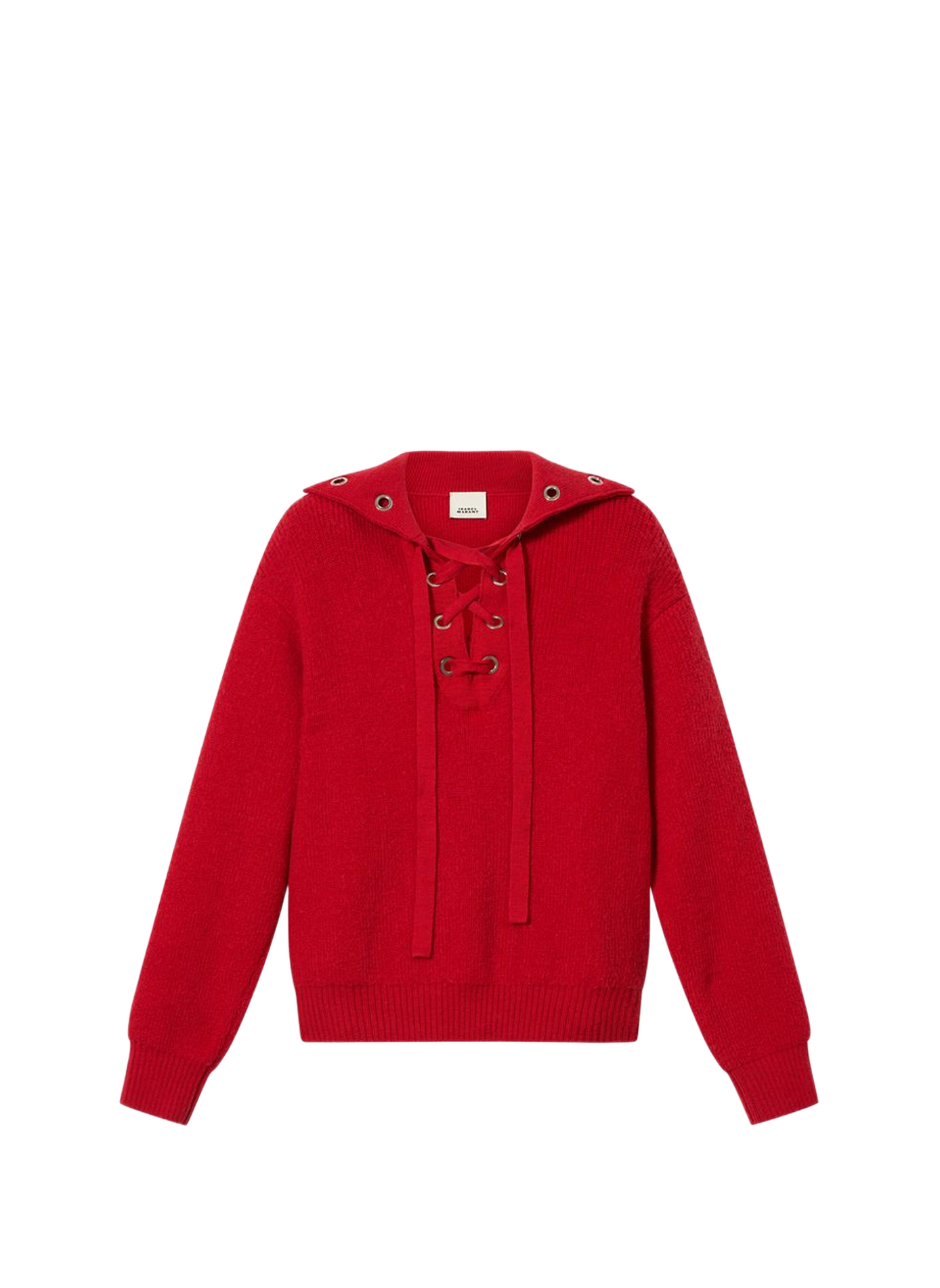 Ydalia trui met vetersluiting aan de hals van scheerwol en alpaca ISABEL MARANT Rood