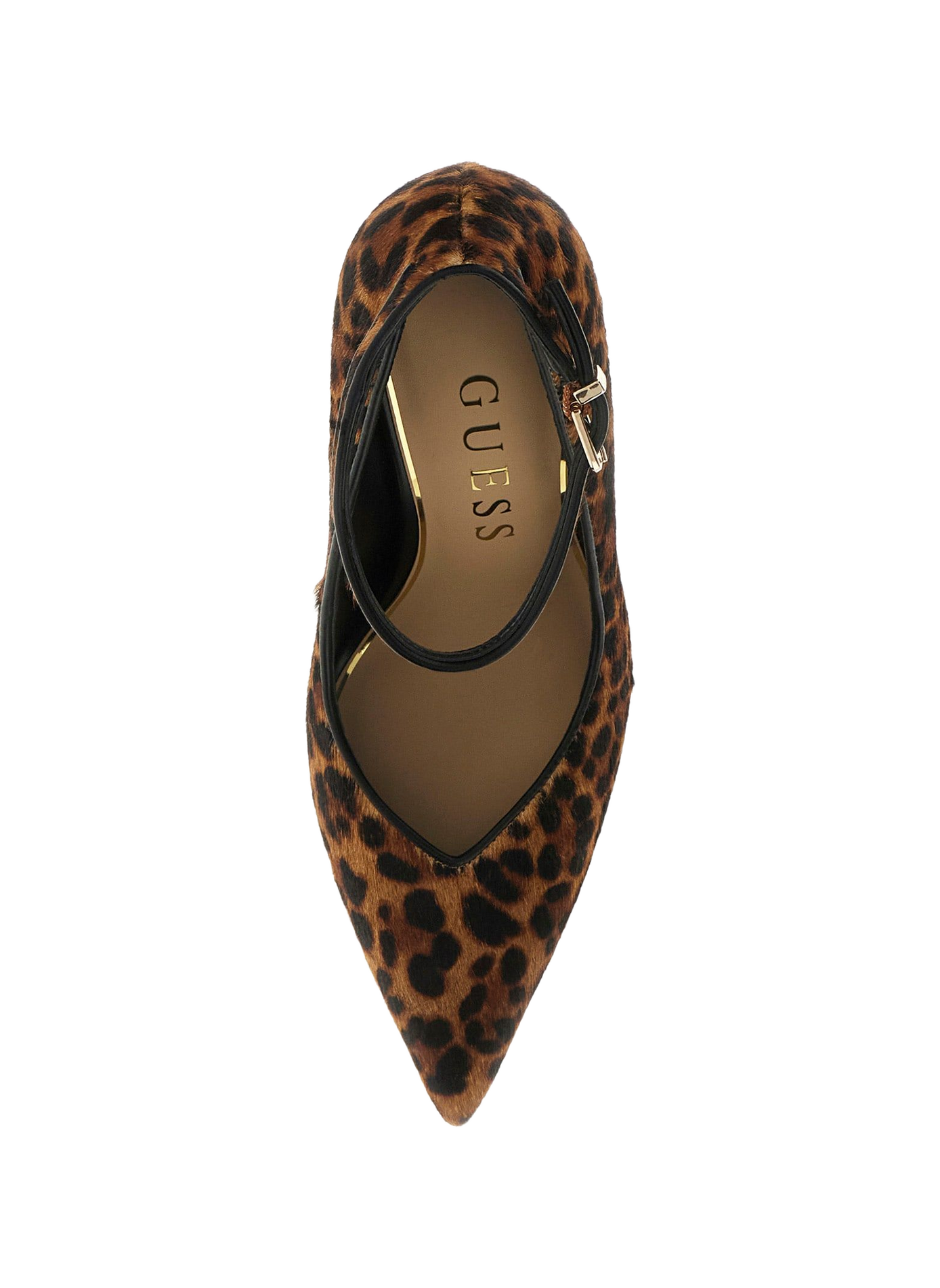 Mixed leather pumps GUESS Brown