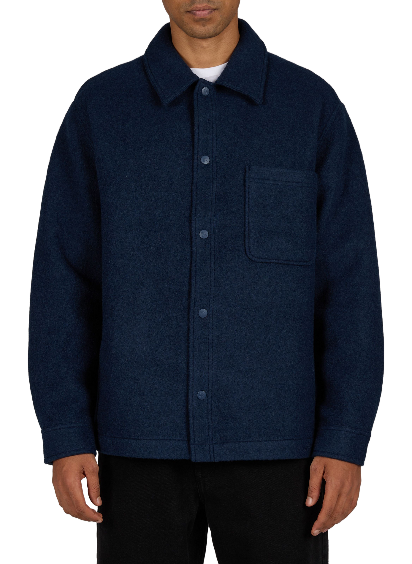 Veste droite boutonnée en laine mélangée AIGLE Bleu