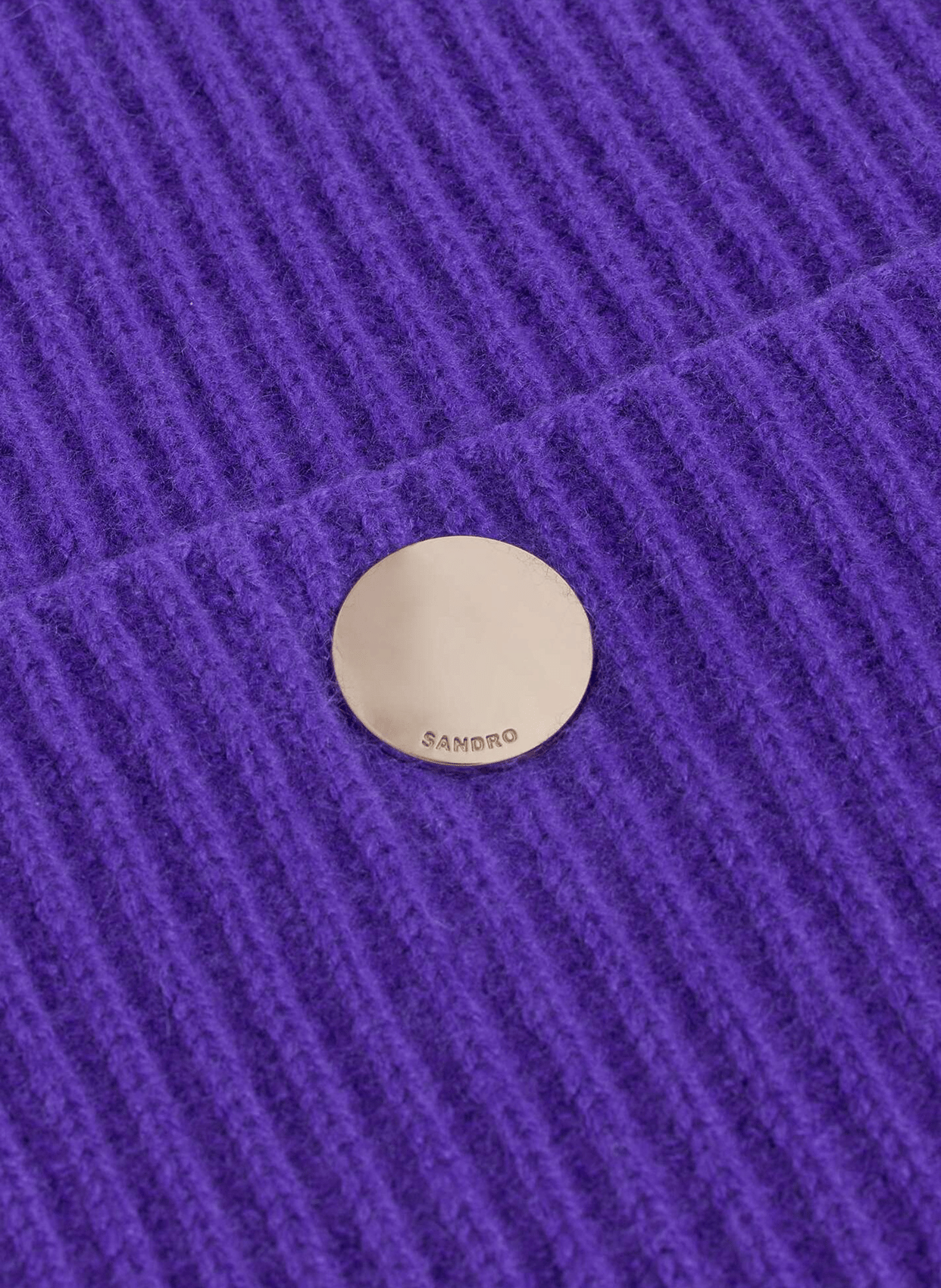 Echarpe unie à poches en laine et cachemire SANDRO Violet