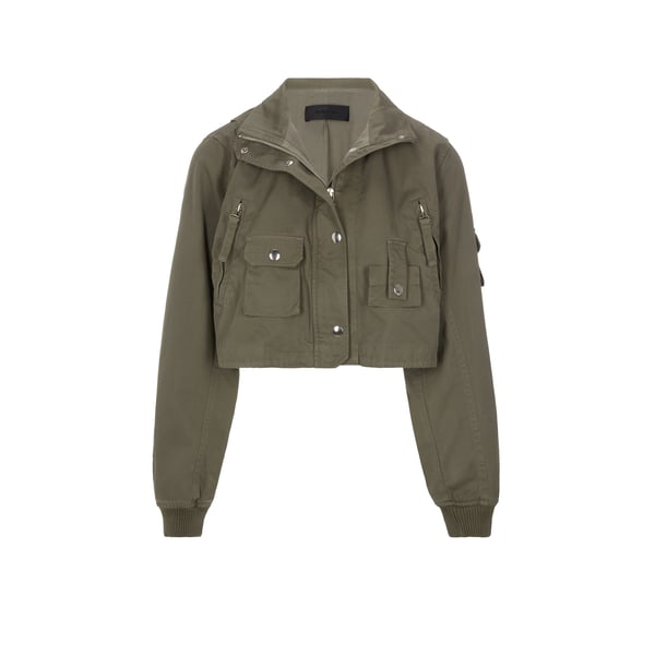 Bomber cropped en toile de coton