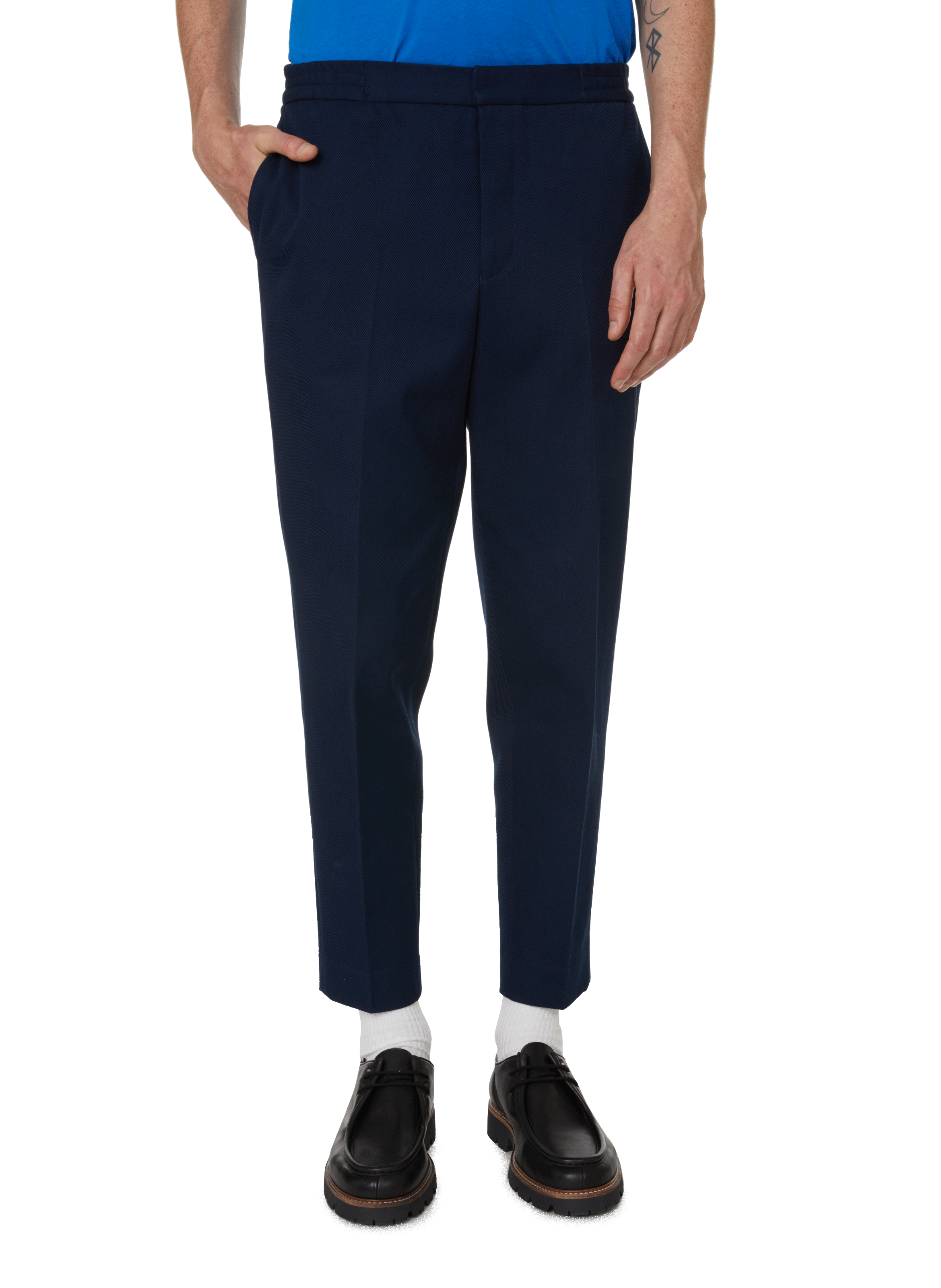 SAISON 1865 Slim-fit cotton trousers Blue