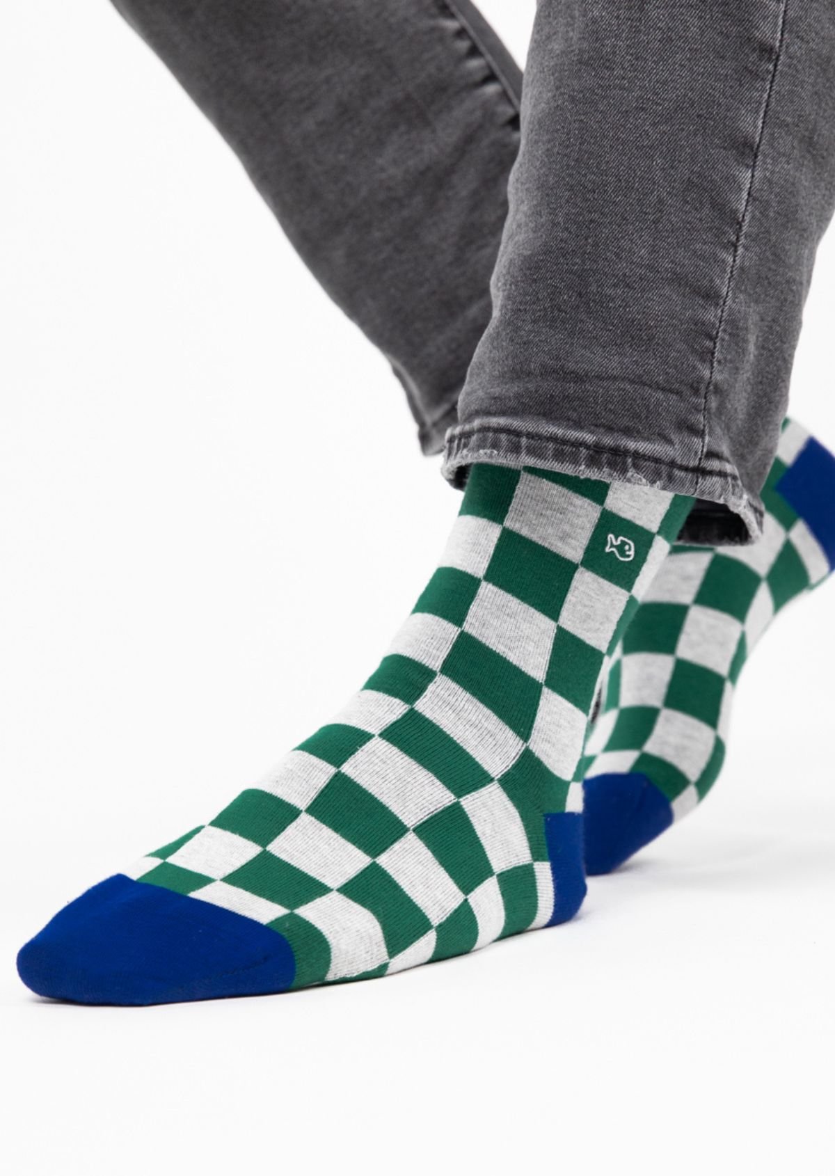 Chaussettes en coton peigné carreaux BILLYBELT Vert