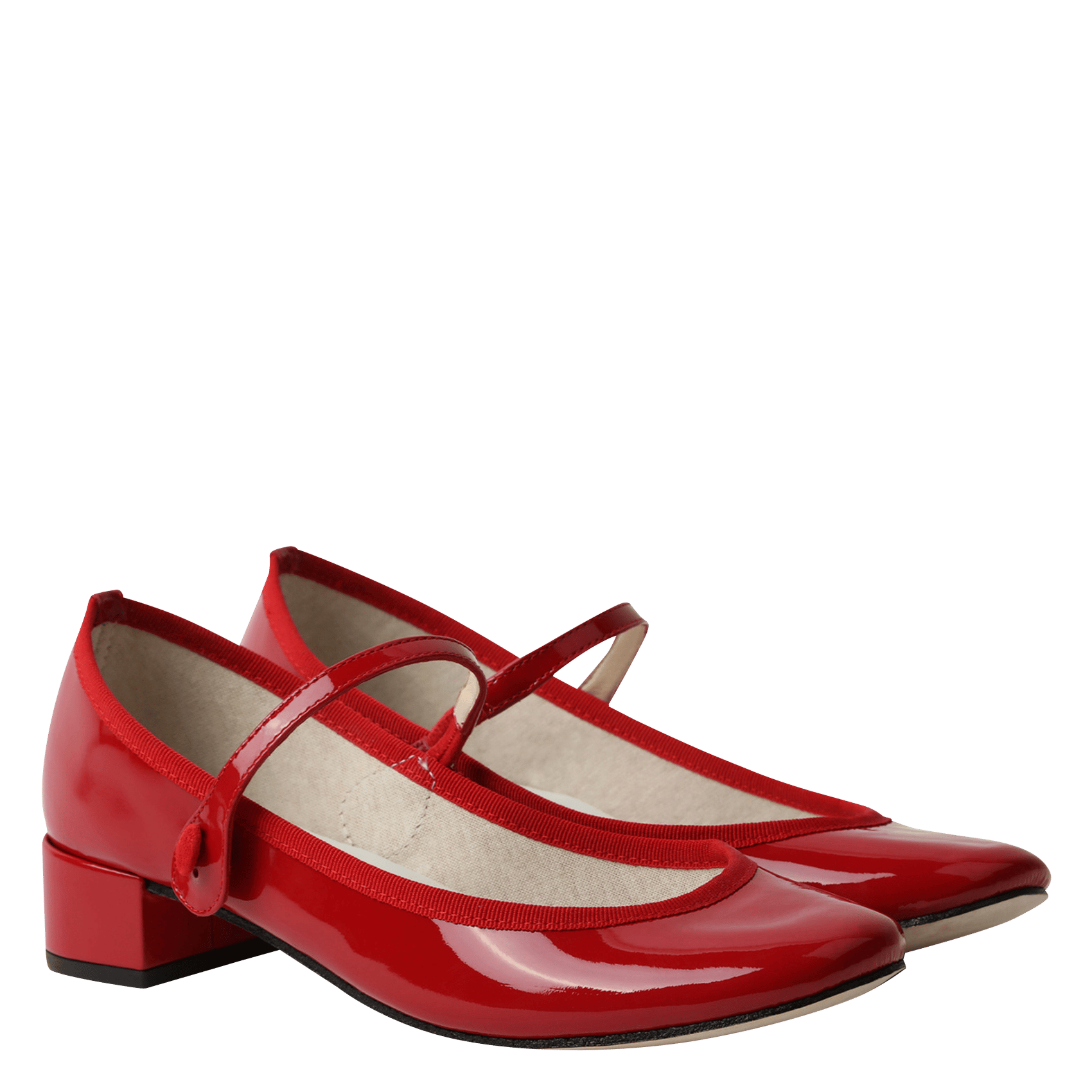 Babies à talons en cuir vernis REPETTO Rouge