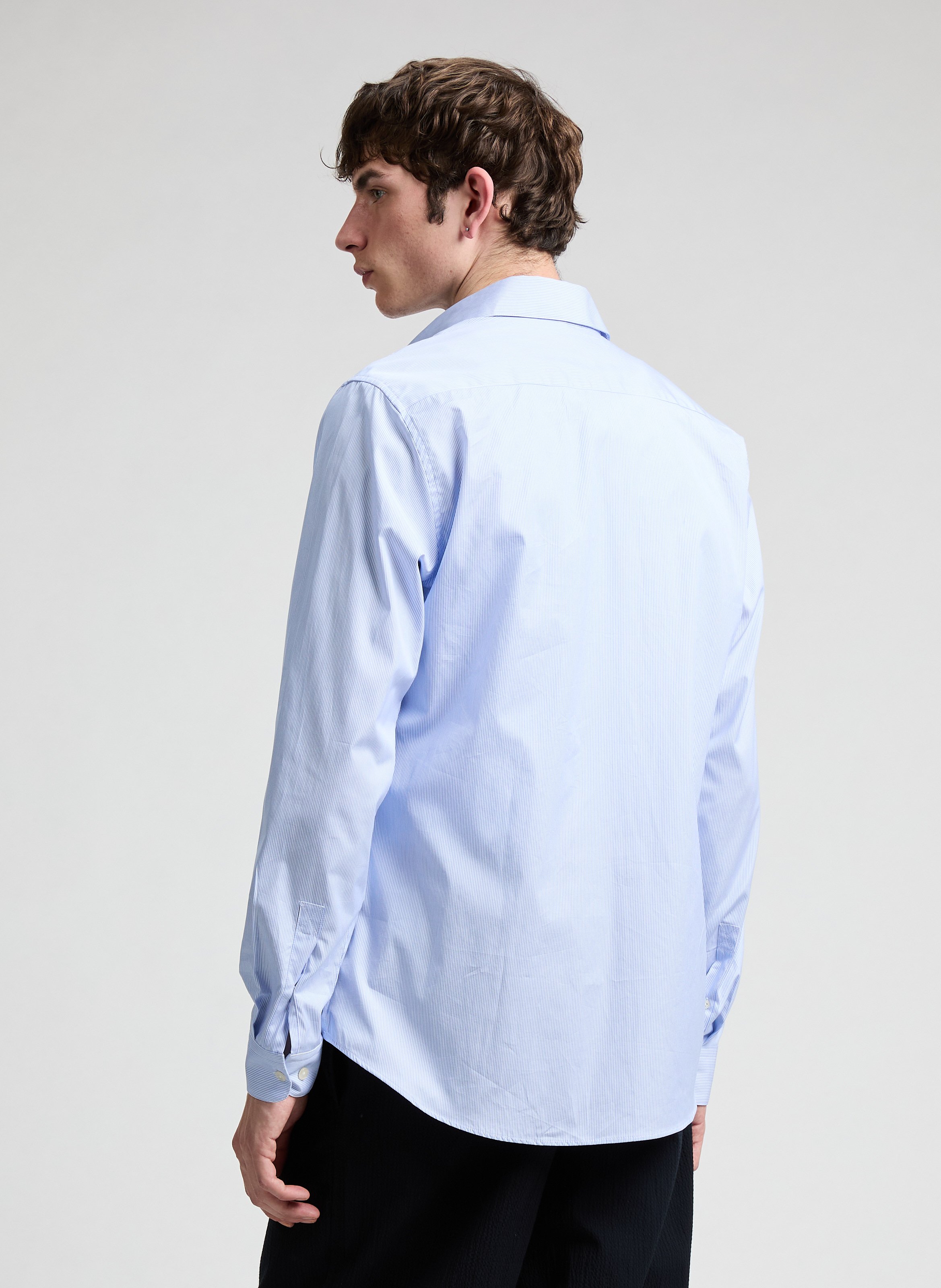Chemise rayée slim en coton AU PRINTEMPS PARIS Bleu