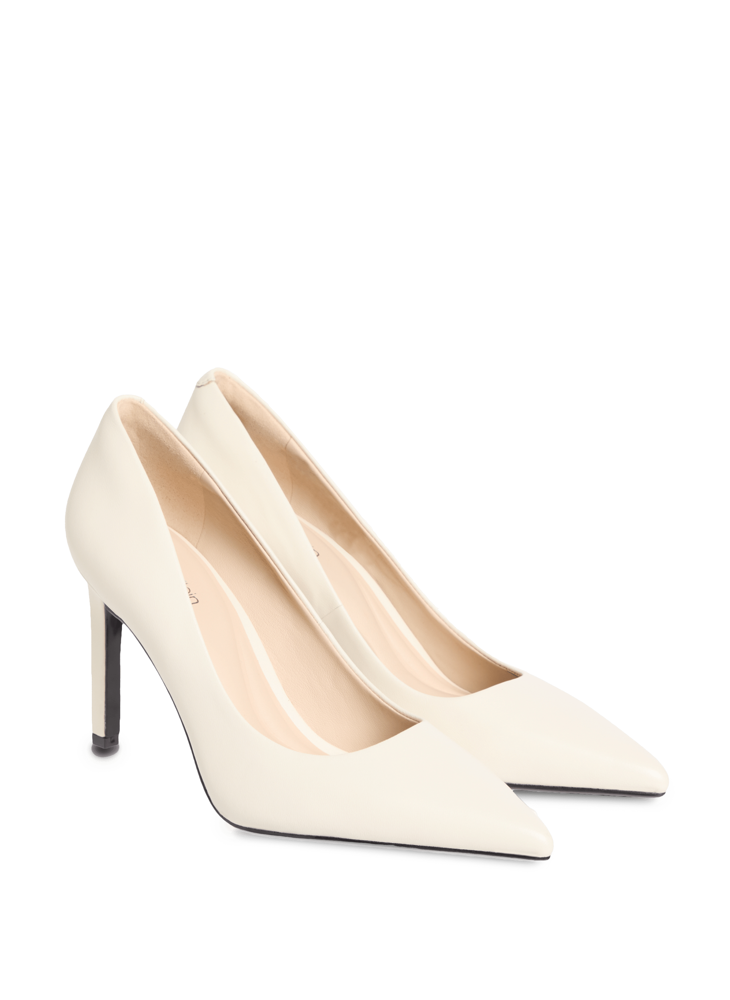 Escarpins en cuir à talon aiguille CALVIN KLEIN Beige