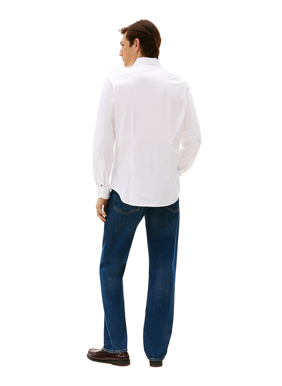 Shirt with classic collar in blended cotton TOMMY HILFIGER White