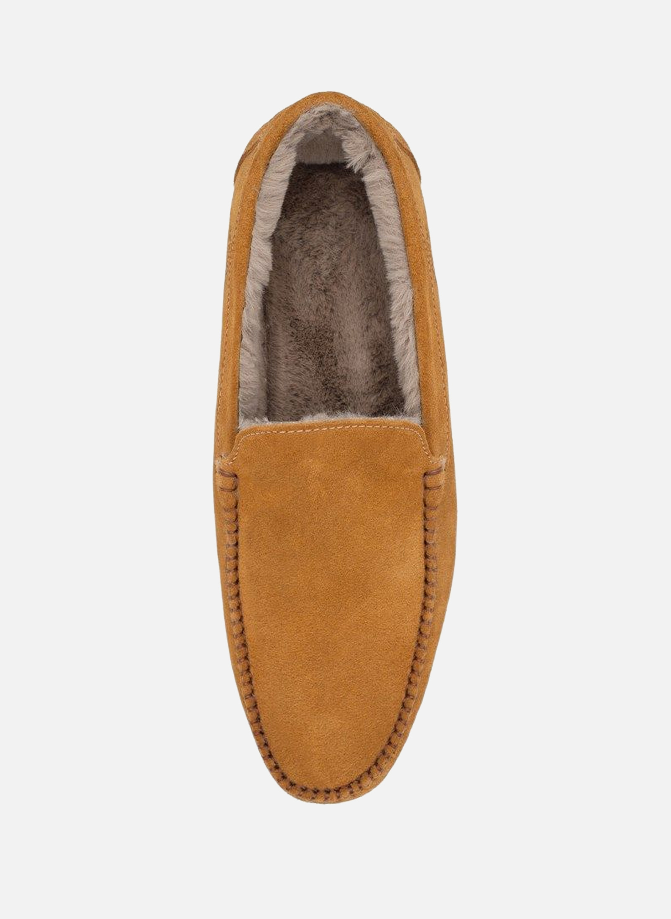Pantoufle fourrée en daim homs FINSBURY Marron