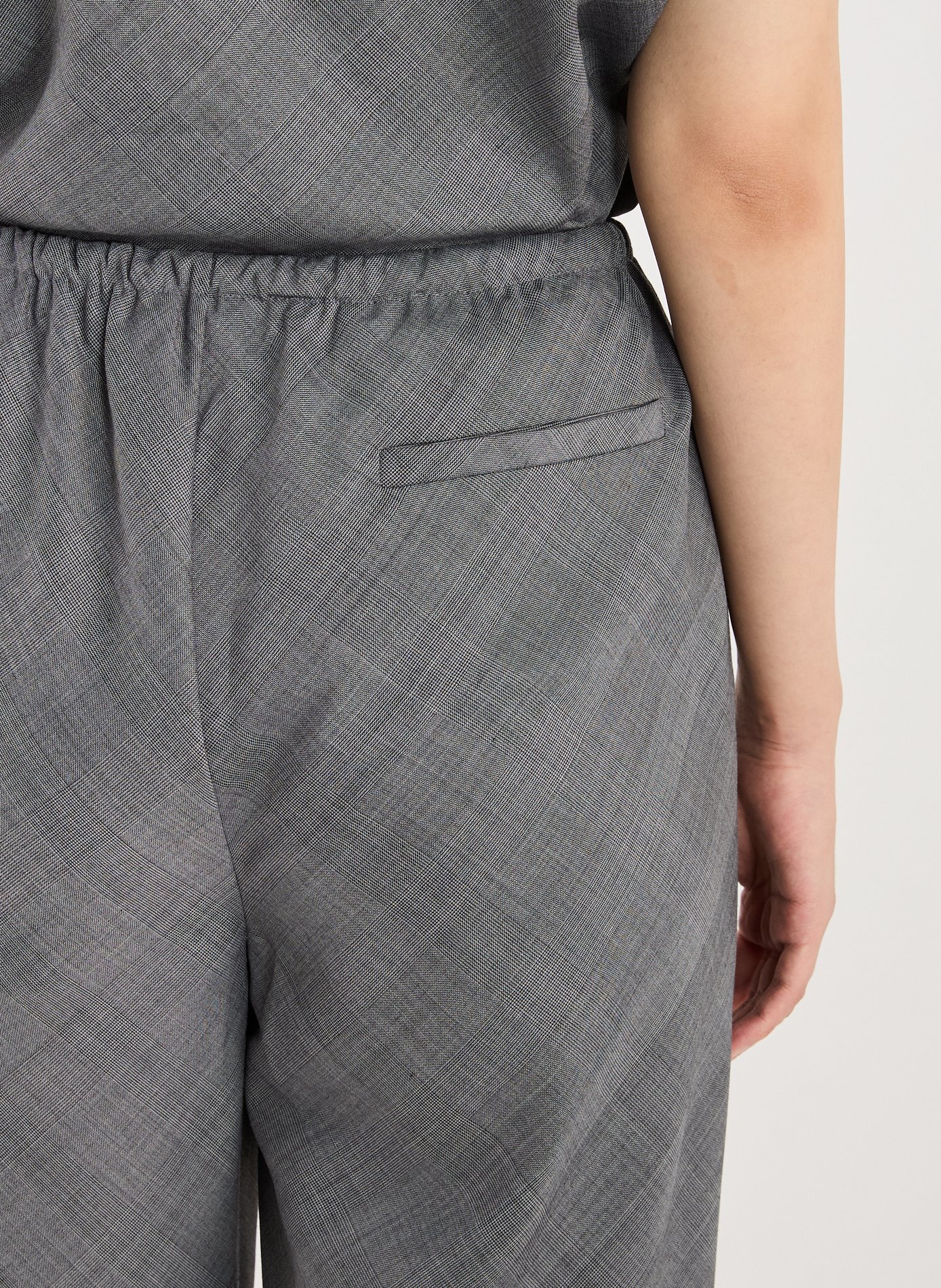 Pantalon fluide en laine mélangée VIKTORIA CHAN Gris