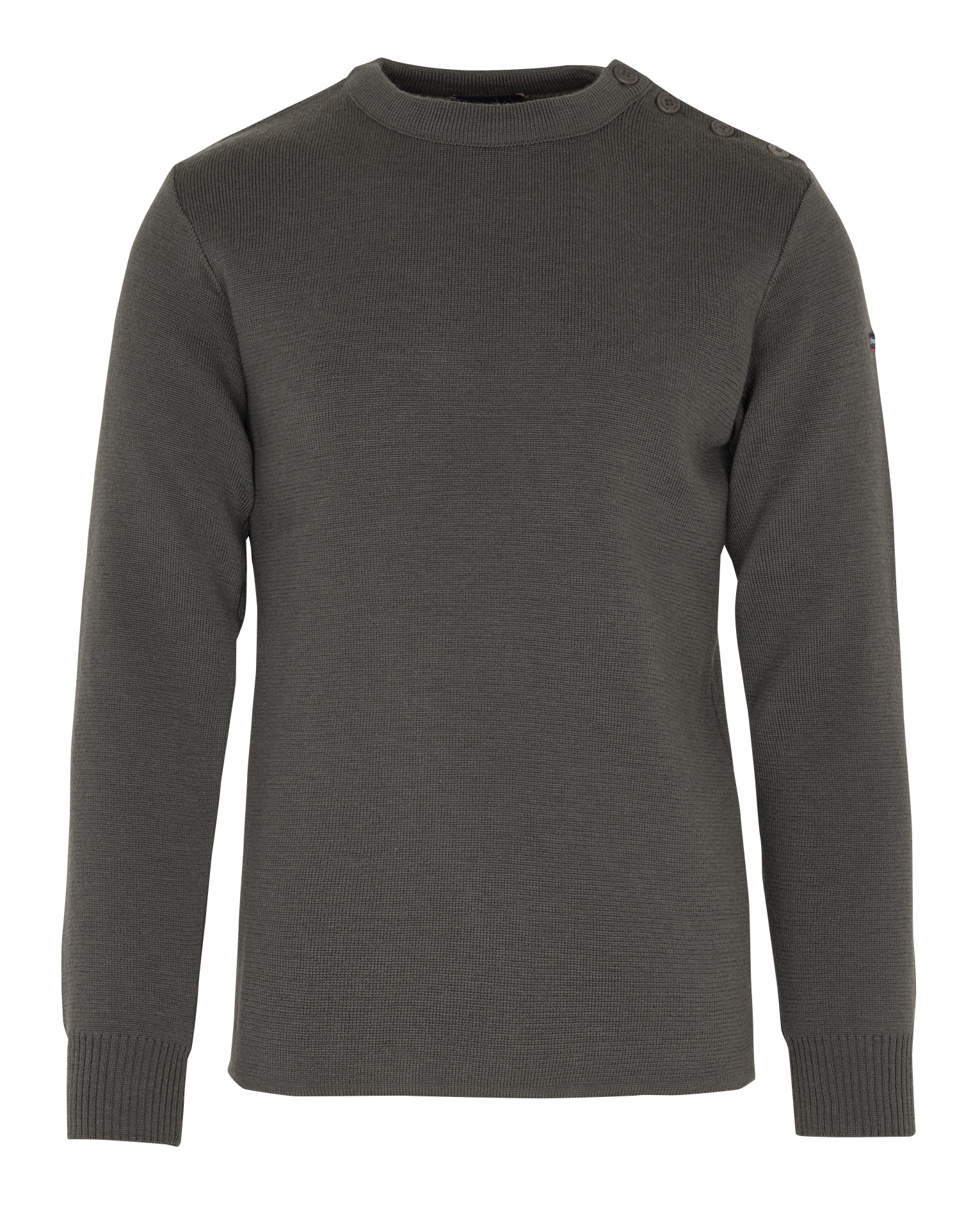 Pull col rond regular-fit en laine ARMOR-LUX Kaki