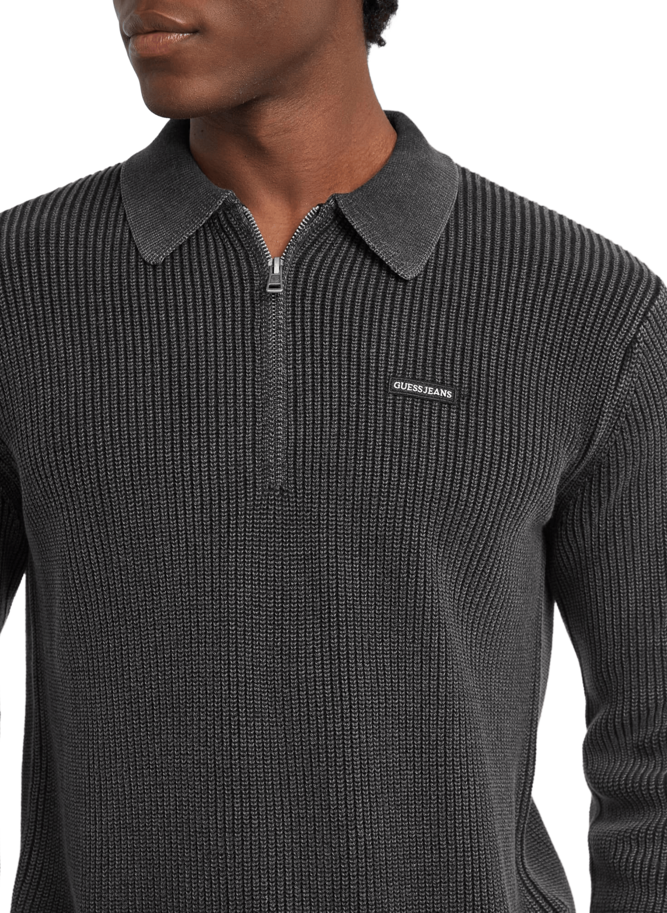 Ribbed cotton jumper GUESS Black