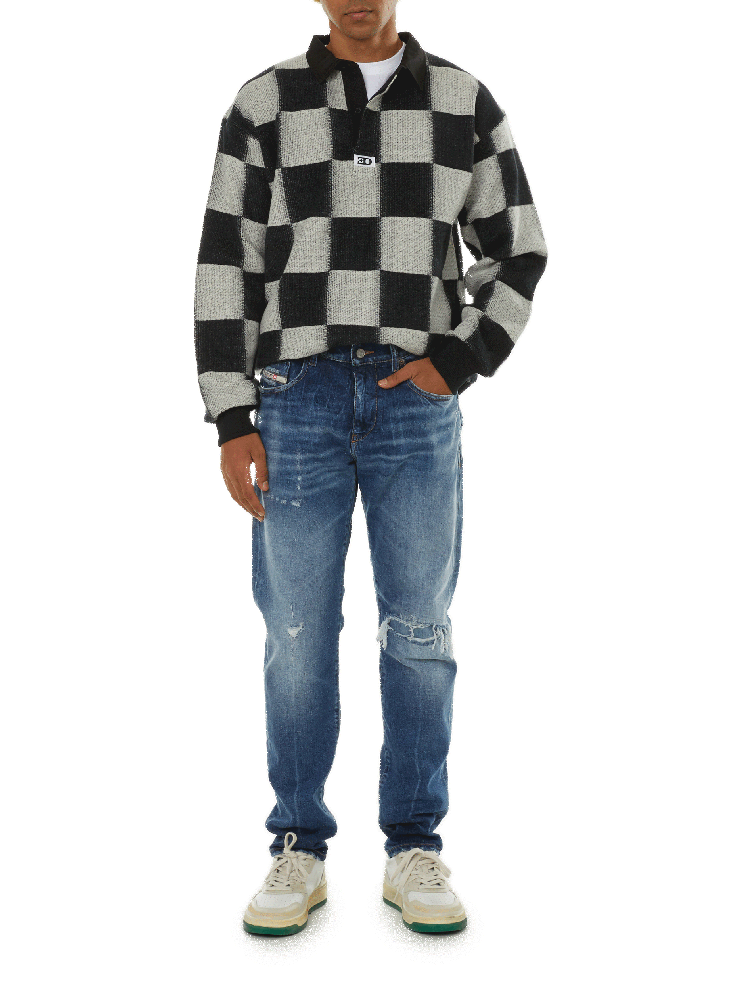 Jean slim en coton  DIESEL Bleu