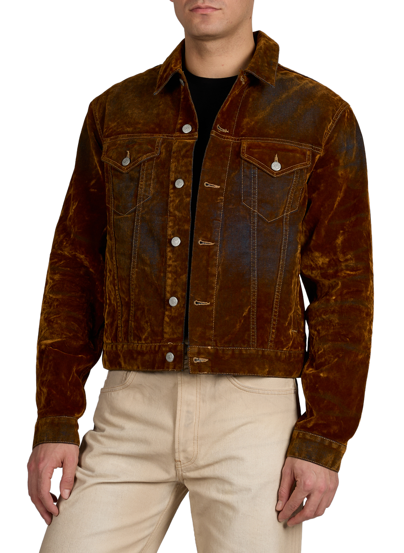 Veste velours col classique en coton recyclé mélangé ACNE STUDIOS Marron