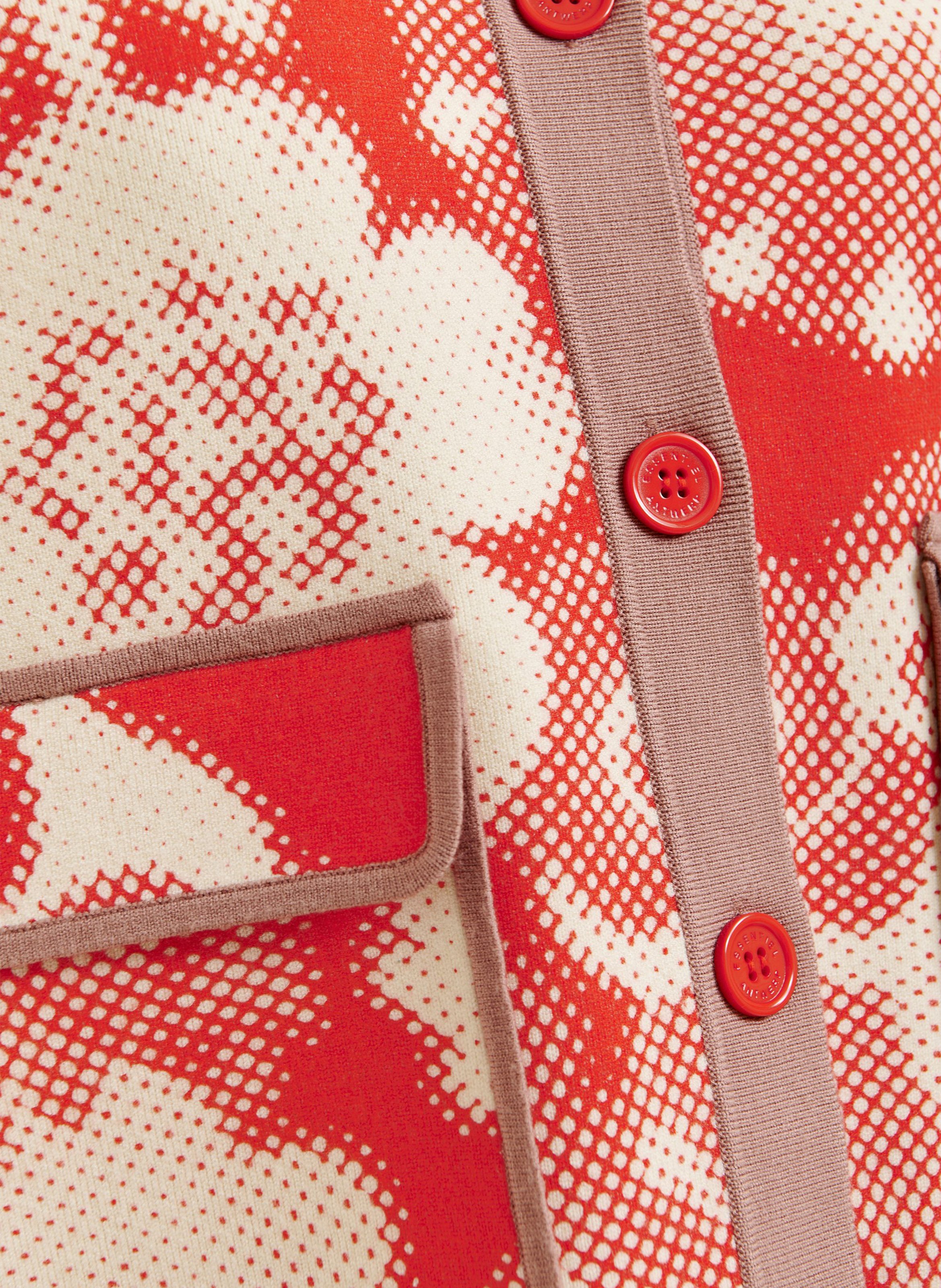 Cardigan ample fleuri manches 3/4 Joly ESSENTIEL ANTWERP Rouge