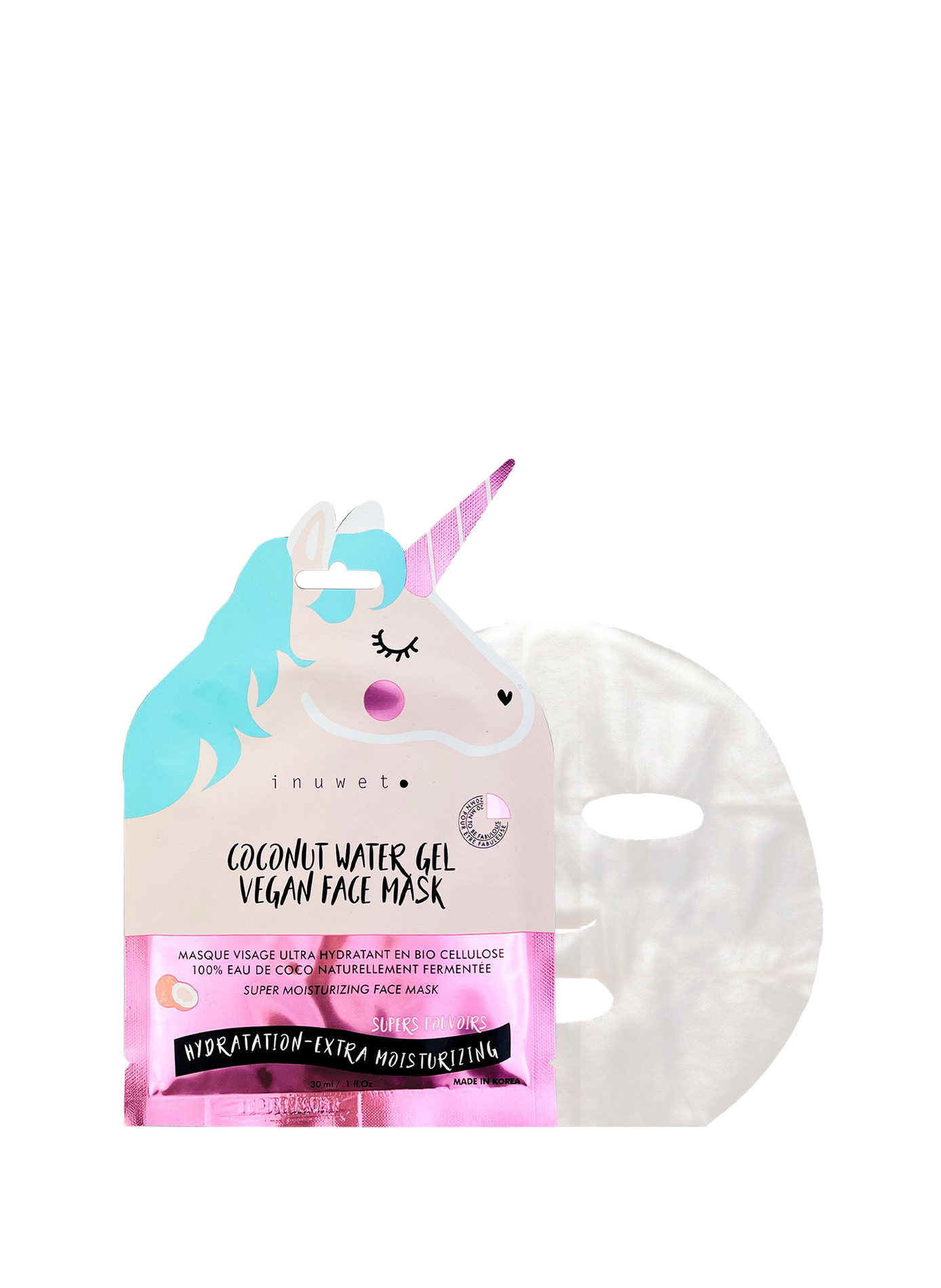 Masque visage licorne hydratant INUWET No color