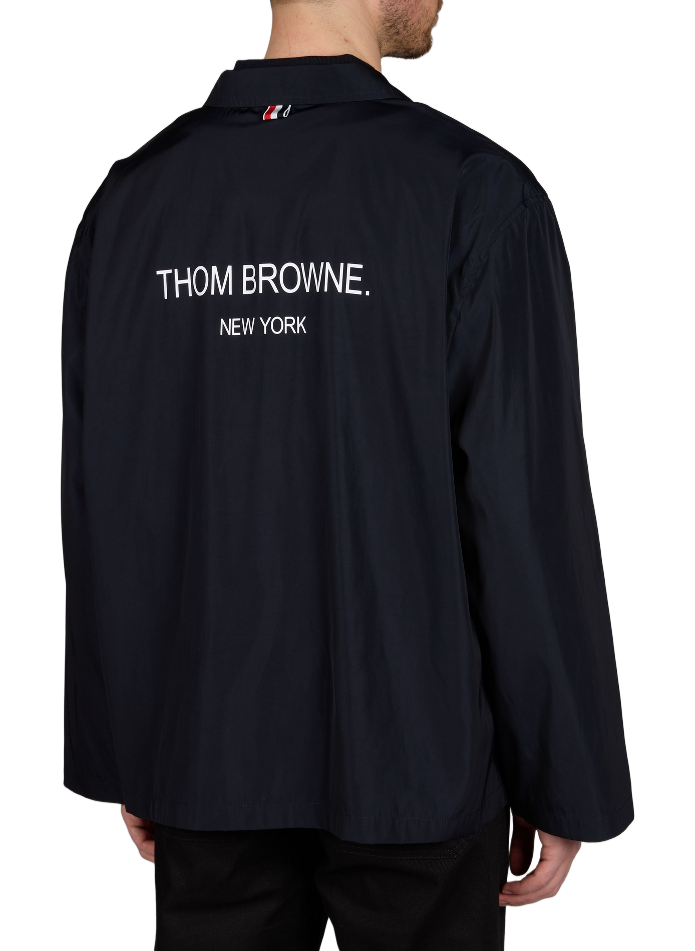 Straight jacket with brand on the back THOM BROWNE Blue