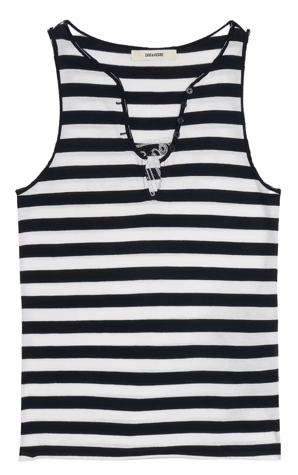 Débardeur rayé à dos strassé tif ZADIG&VOLTAIRE Blanc