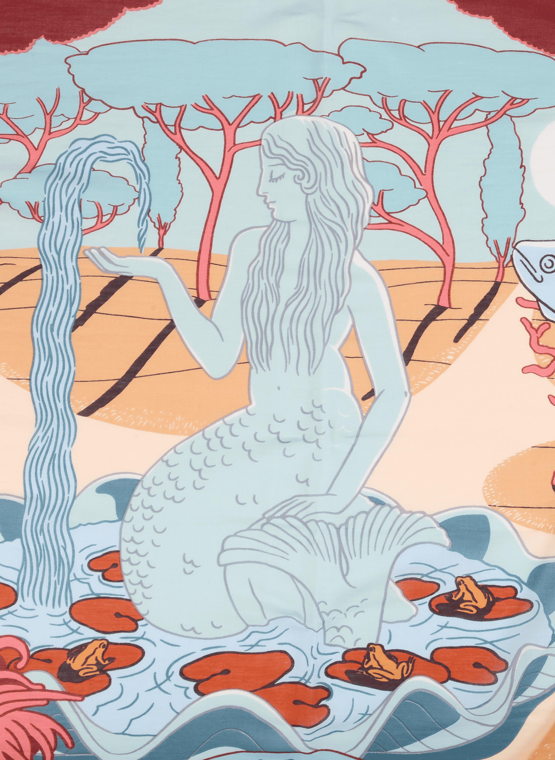 Foulard Jardin en coton INOUITOOSH Rose