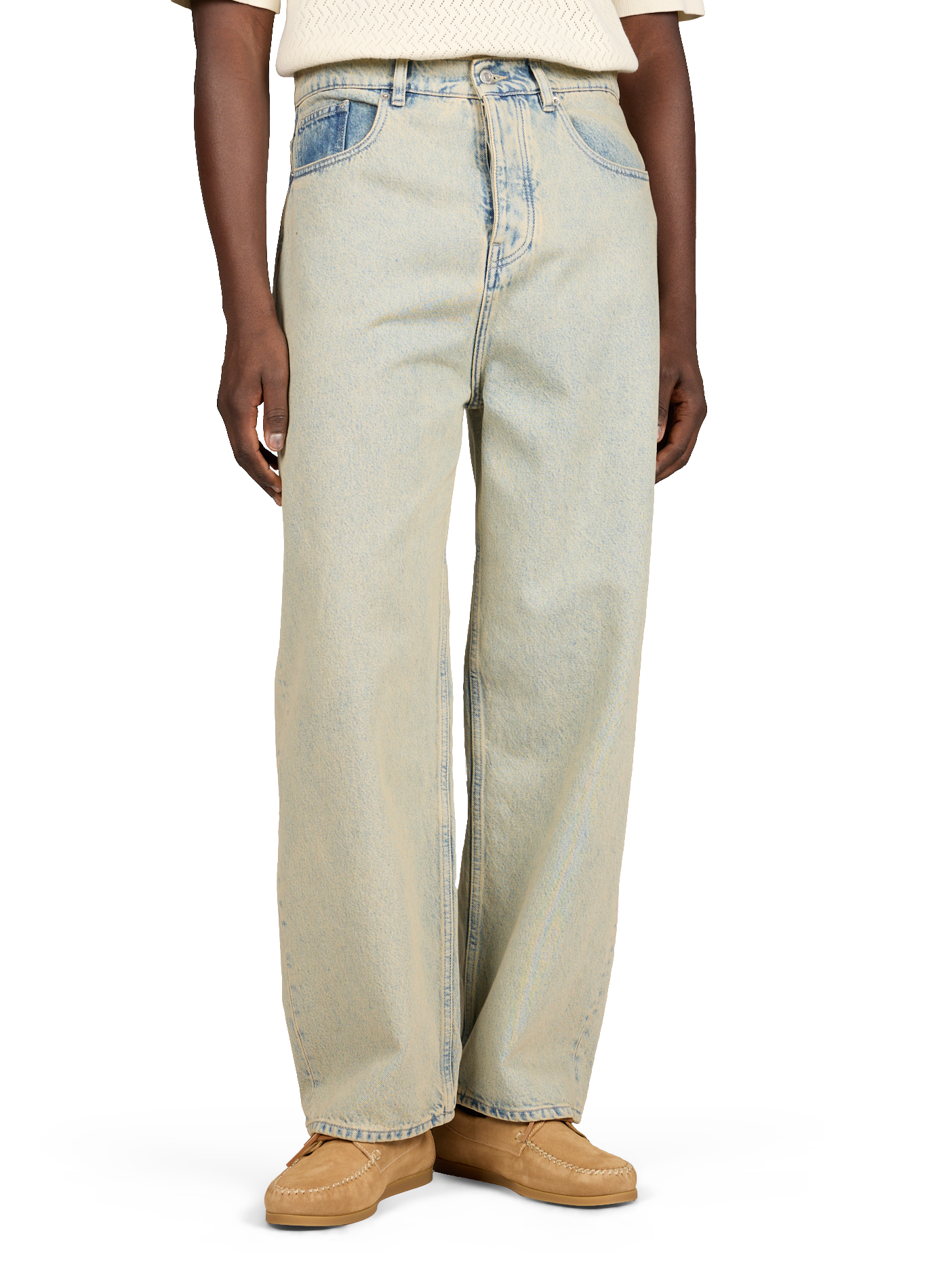 Jean ample délavé en coton DROLE DE MONSIEUR Bleu