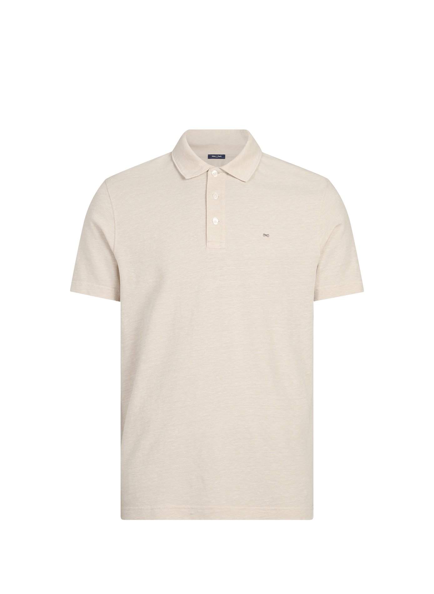 Polo à manches courtes en coton et lin EDEN PARK Beige