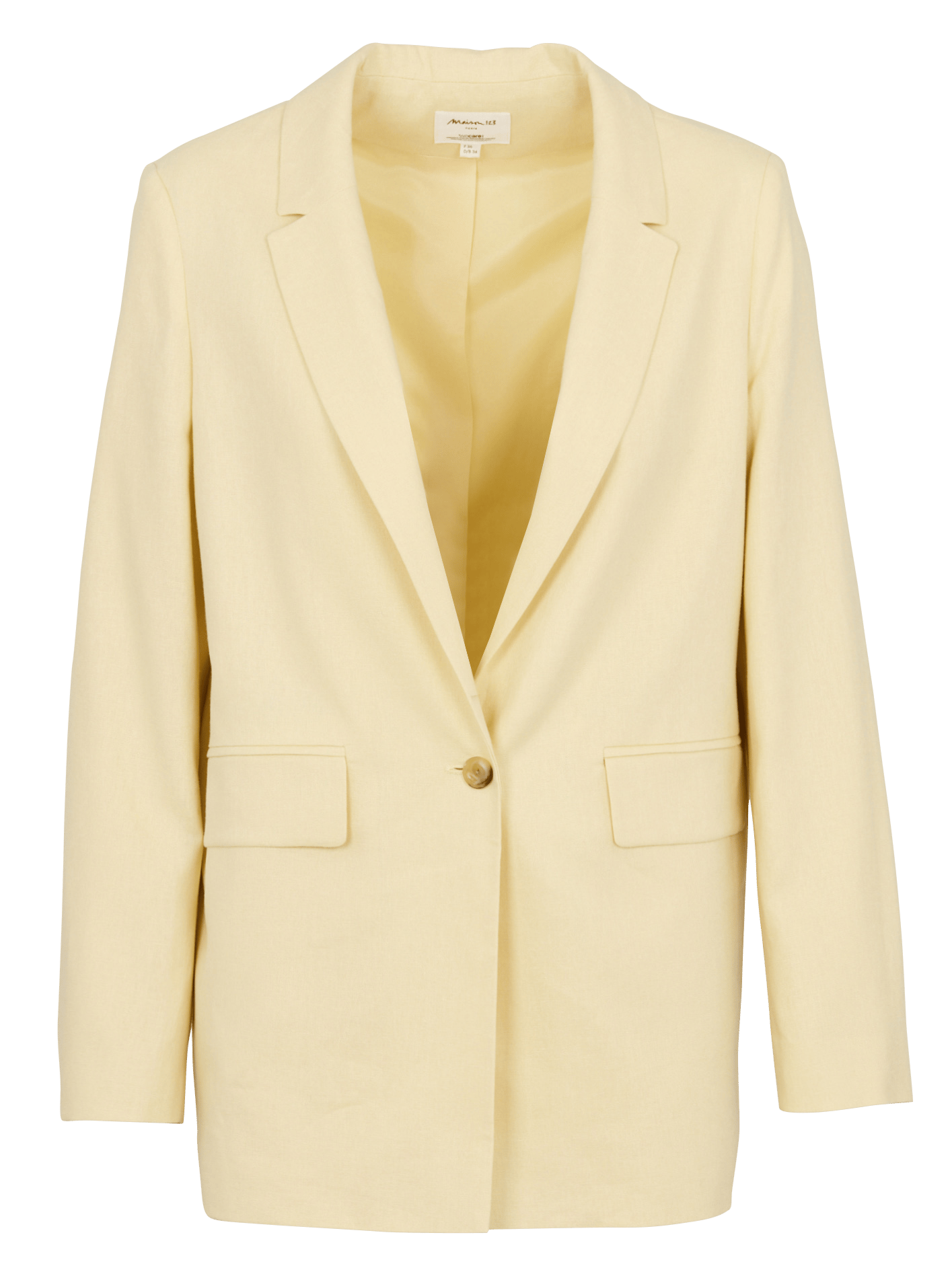Veste tailleur droite unie en lin mélangé nelia MAISON 123 Beige
