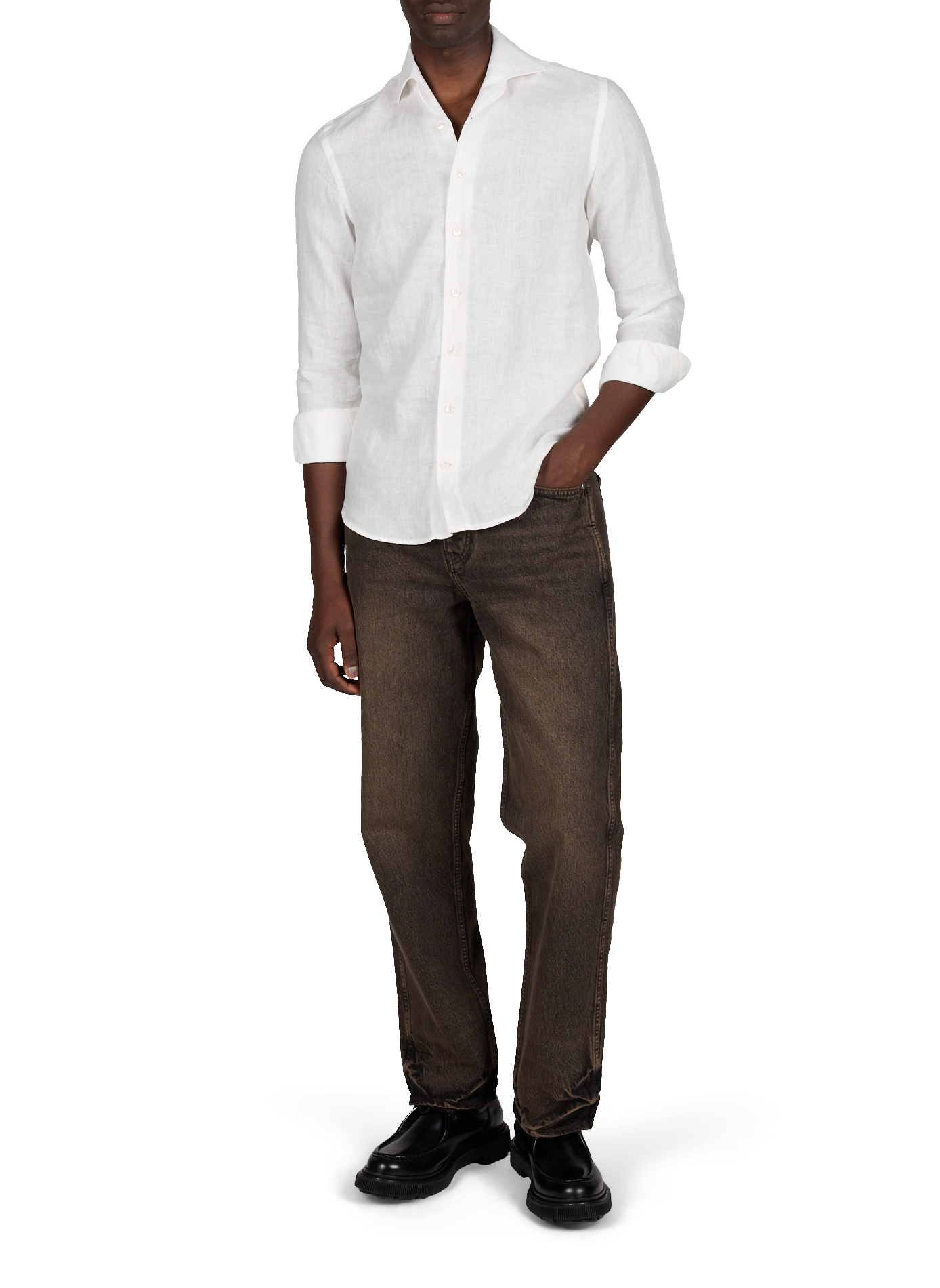 Straight linen shirt AURELIEN Beige
