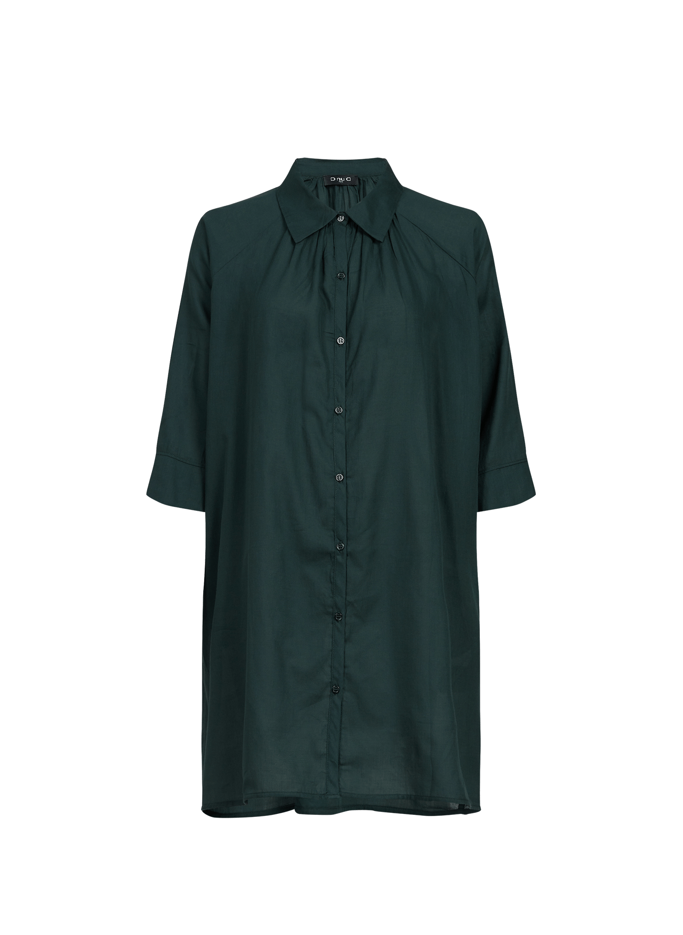 Robe chemise courte en coton D NU D Vert