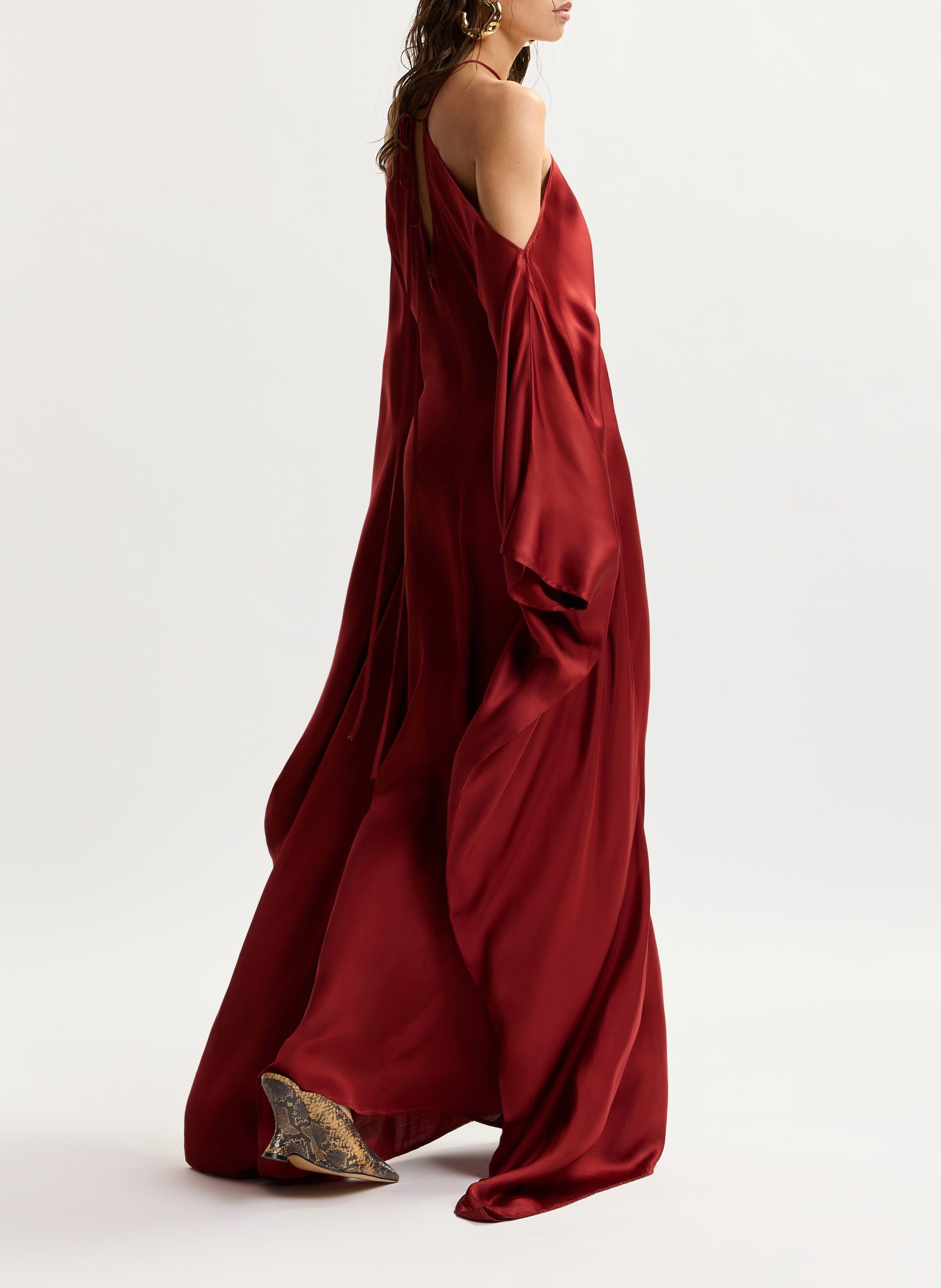 Robe longue ample unie jacanas Rouge