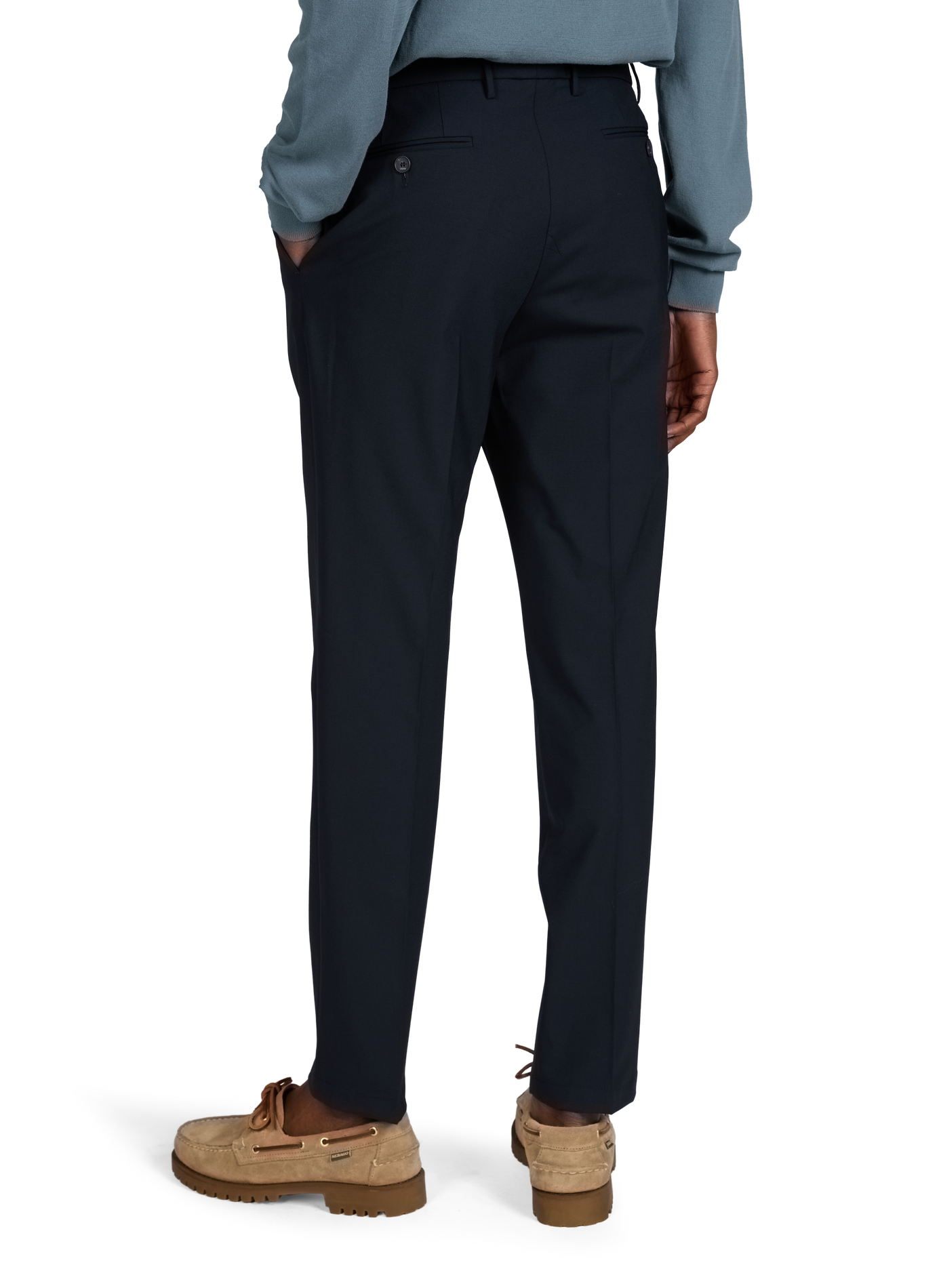 Virgin wool blend slim-fit trousers
 CRUNA Blue