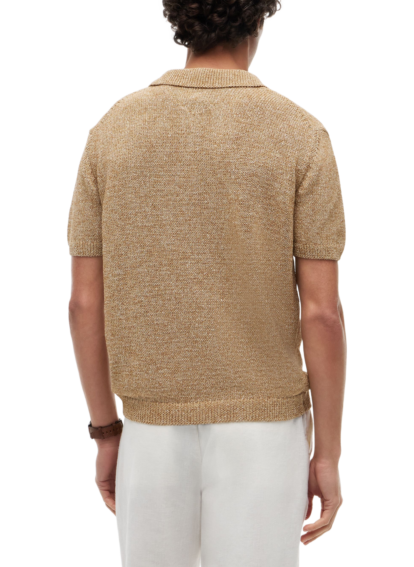 Solid viscose polo TOMMY HILFIGER Beige