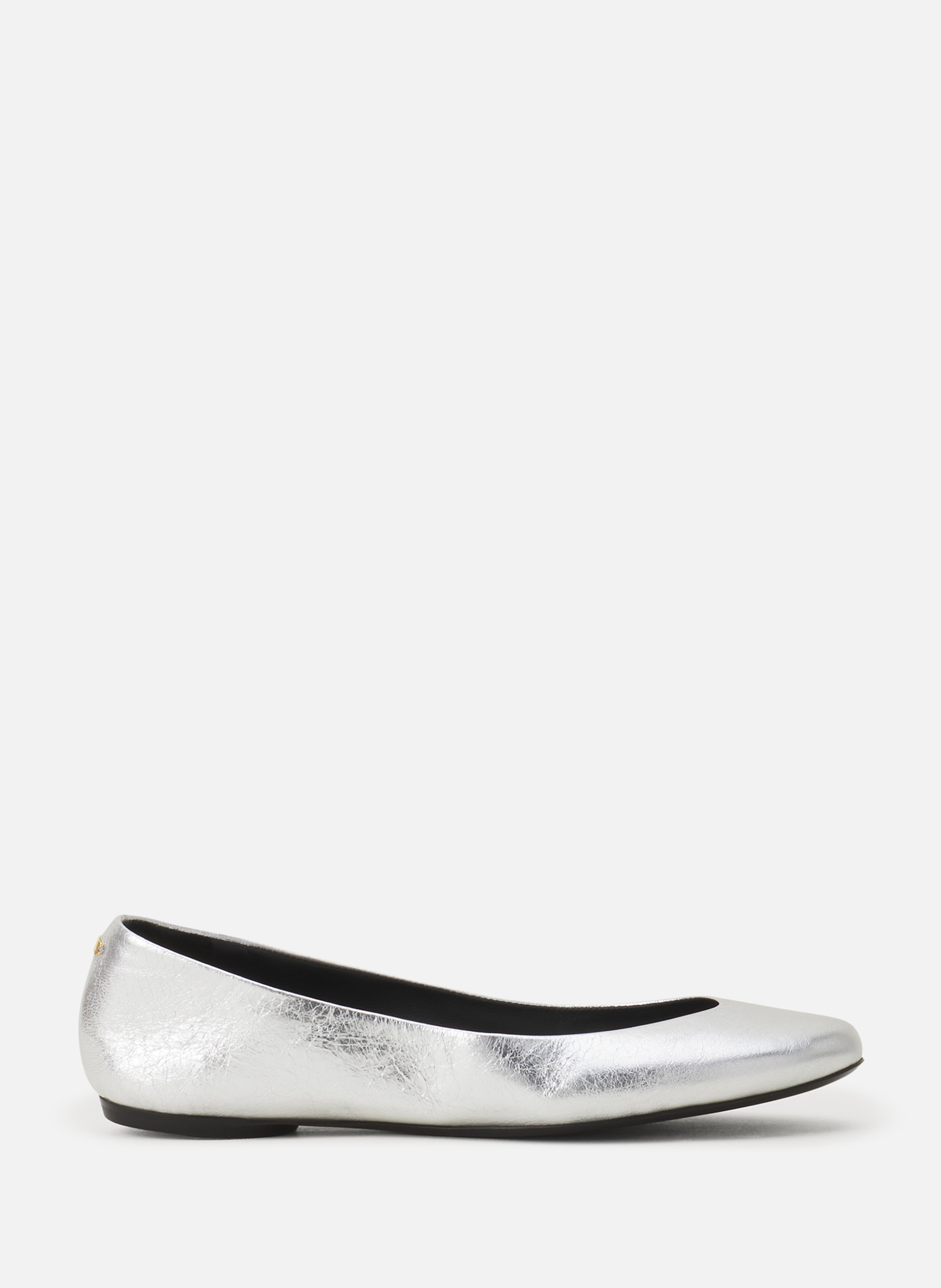La ballerine en cuir métallisé LANVIN Argent