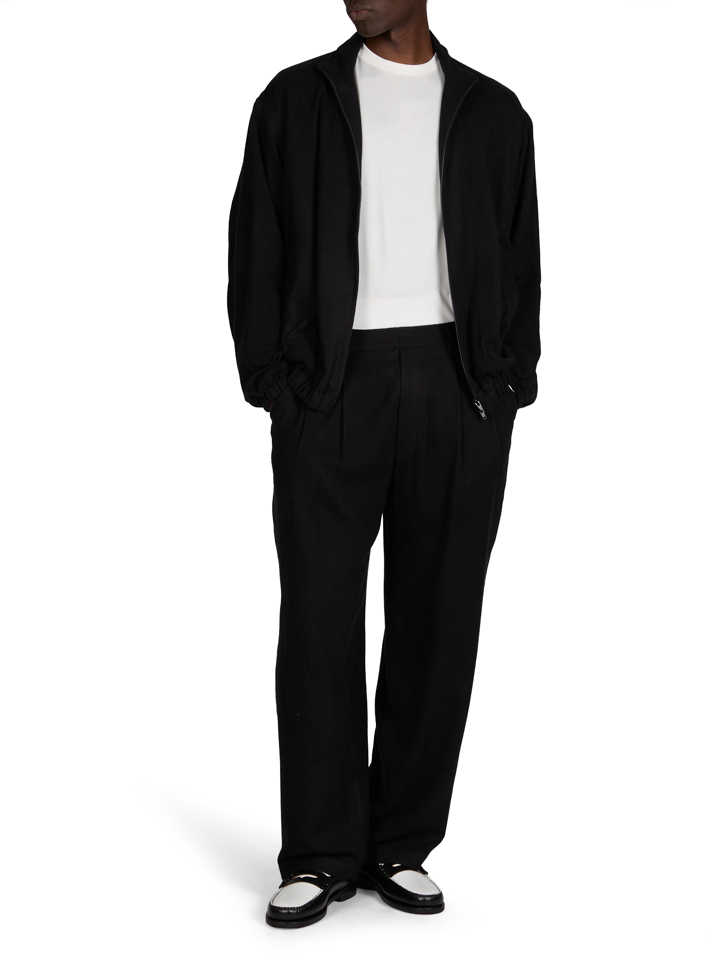 Jacket with high collar in blended silk SSSTEIN Black