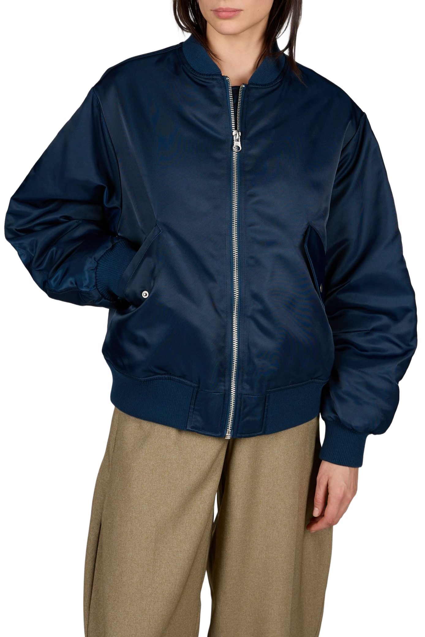 Bomber Ava in weiter Passform TOPSHOP Blau