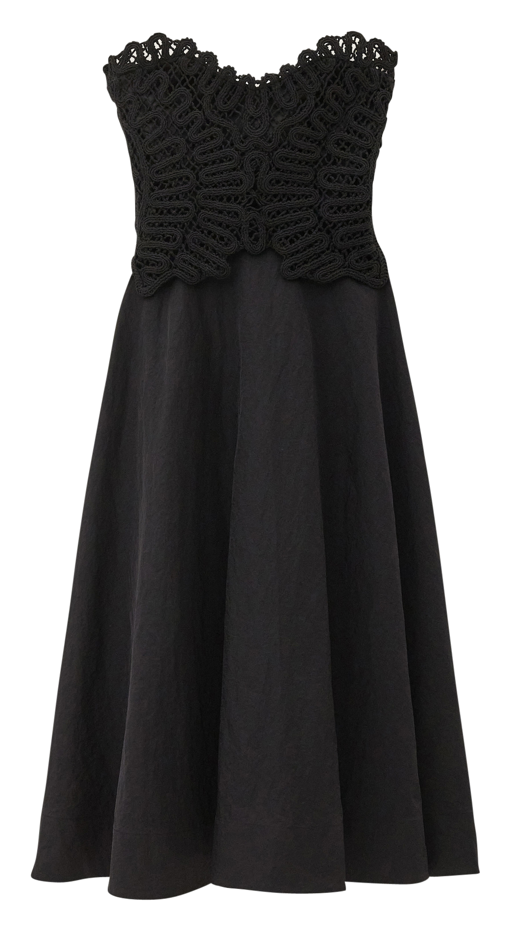 Robe bustier midi évasée à dentelle praina BA&SH Noir