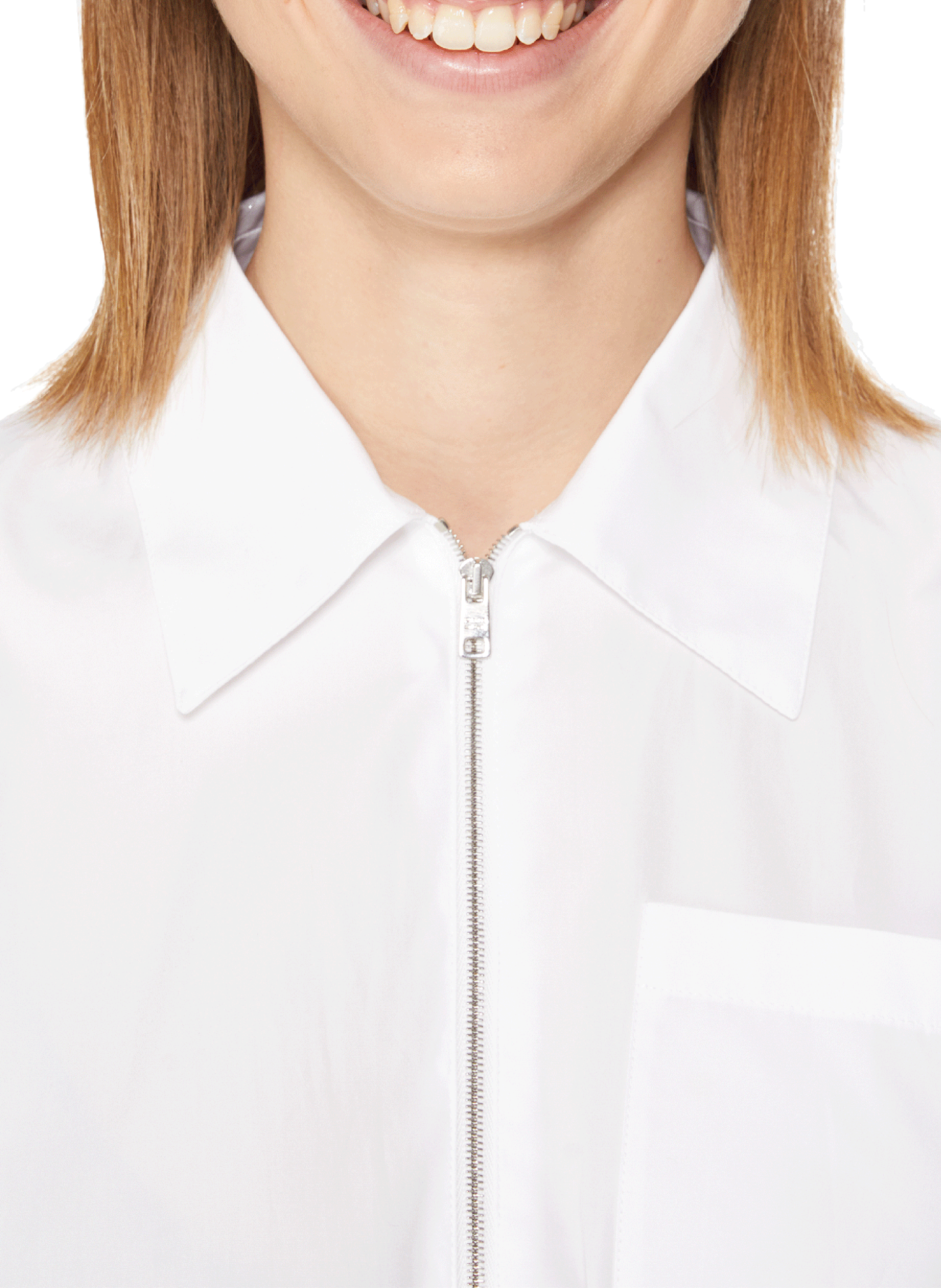 Robe en popeline de coton stretch PRADA Blanc